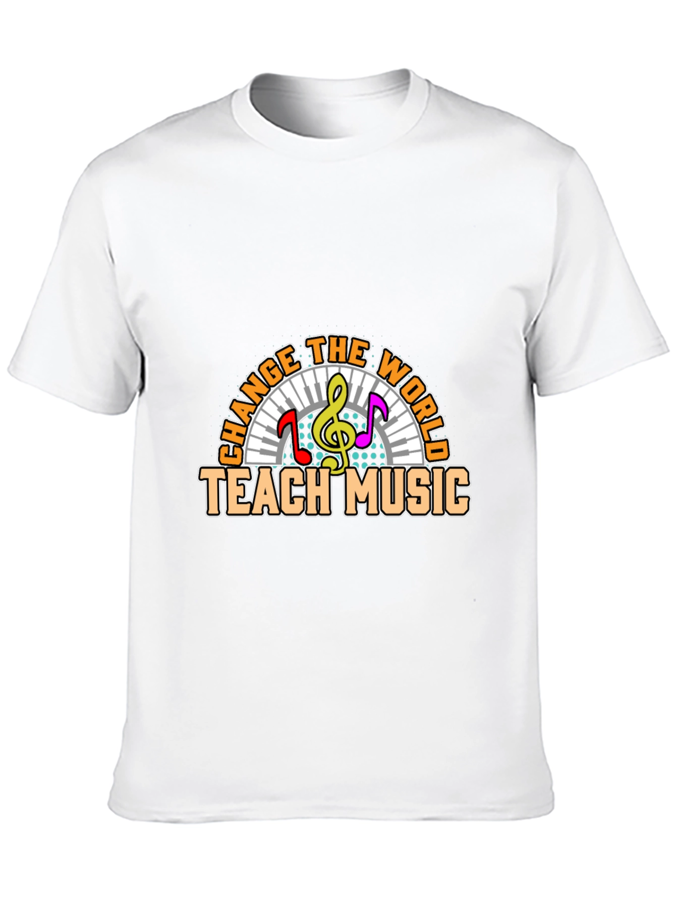 Black Change The World Teach Music T-Shirt view 10