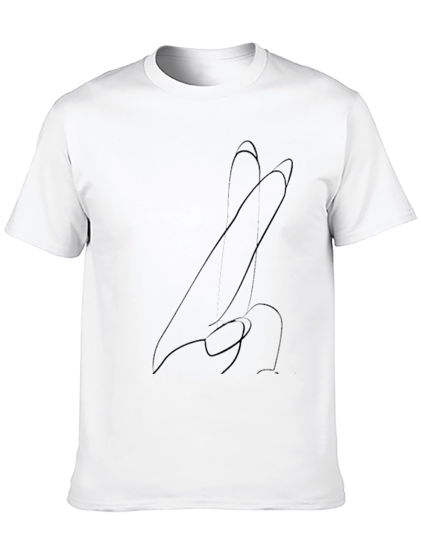 Black Abstract Line Art Black T-Shirt for Men view 10