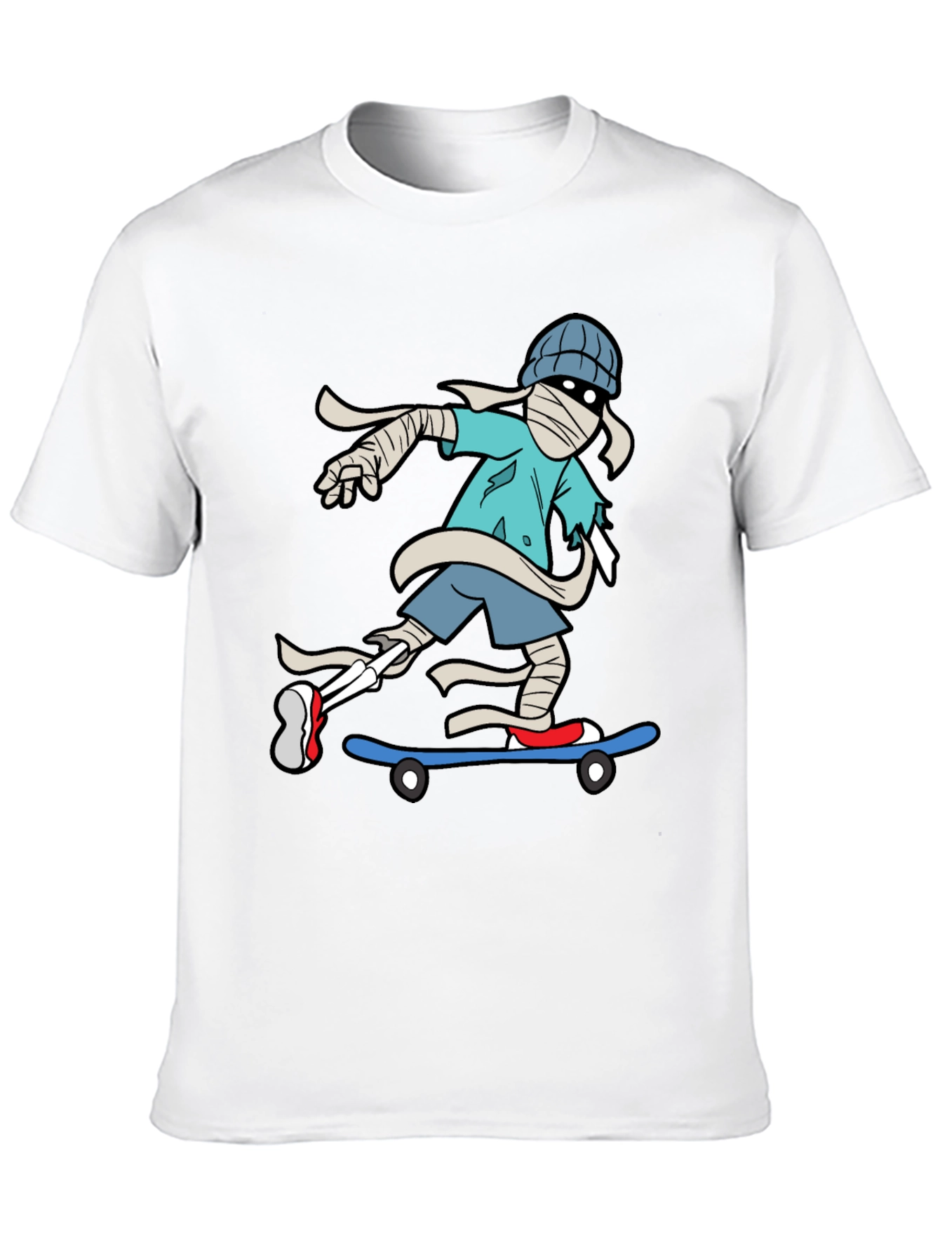 Black Skateboarding Mummy Graphic Tee - Cool & Unique Design view 10