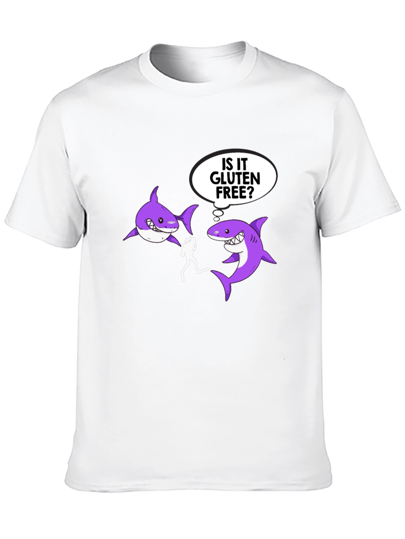 Black Is it Gluten Free? Shark T-Shirt view 10