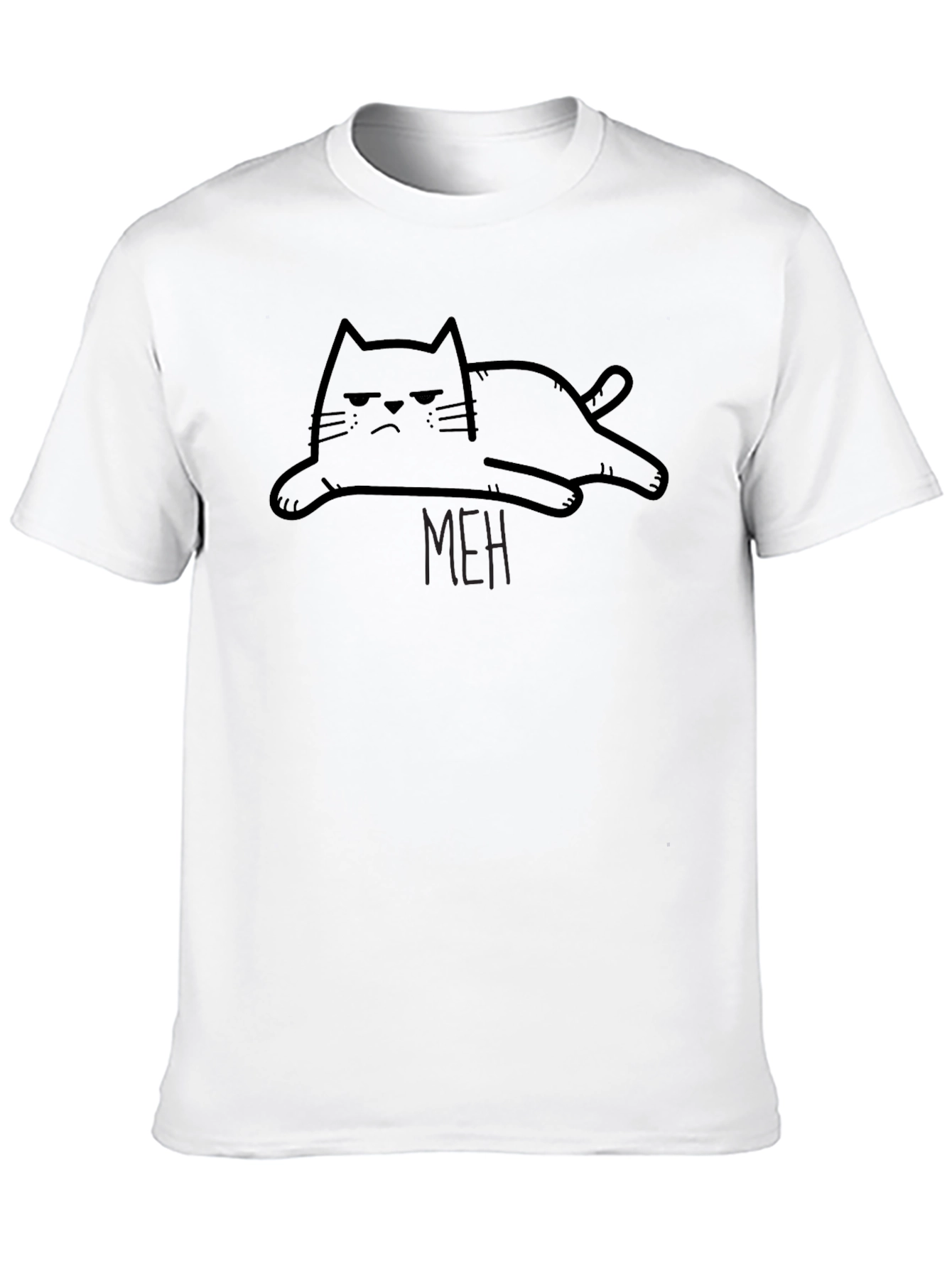 Meh Cat Graphic T-Shirt - Unisex Casual Tee - 10