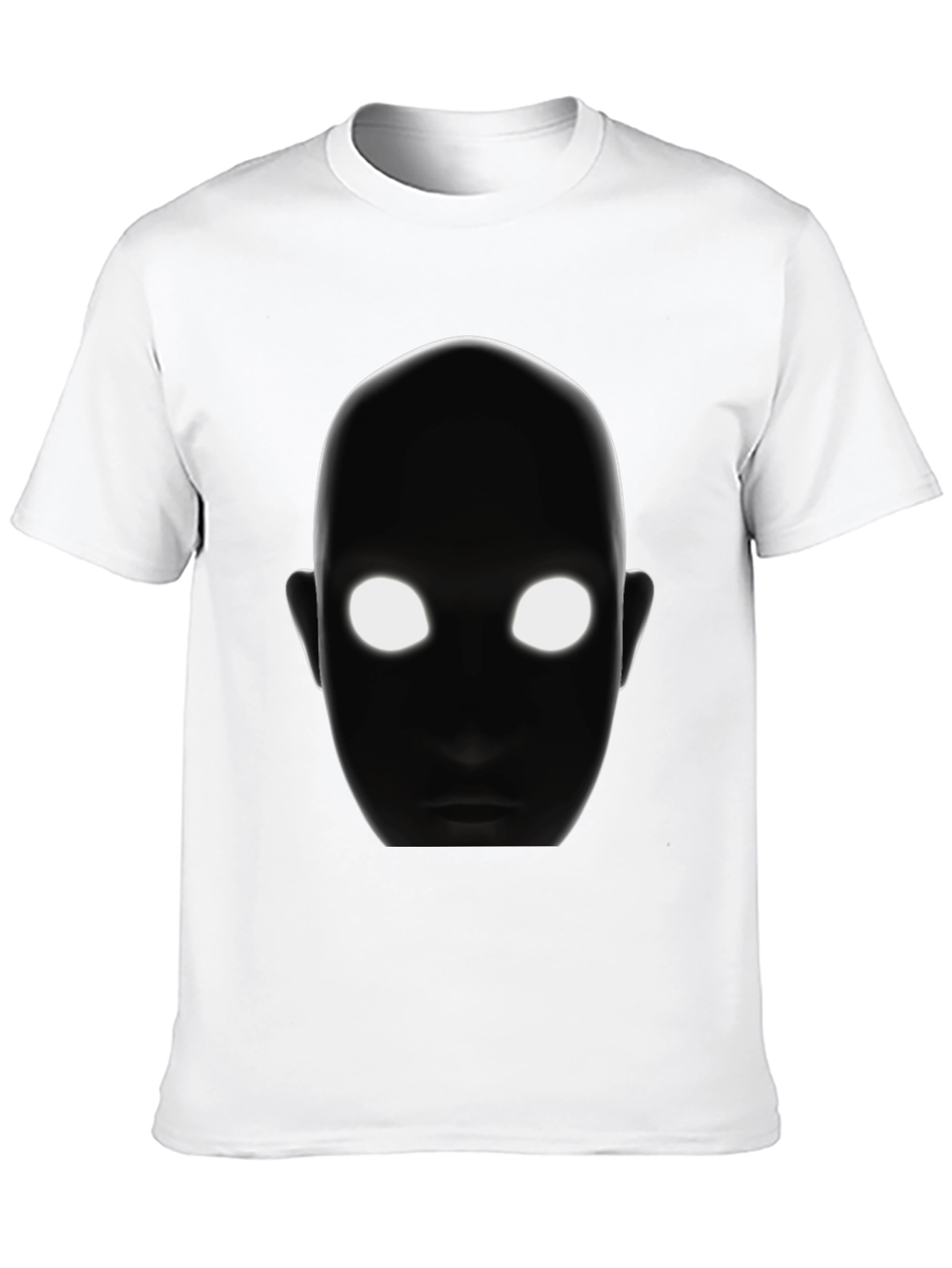 Black Men's Black T-Shirt with Glowing Eyes Graphic view 10