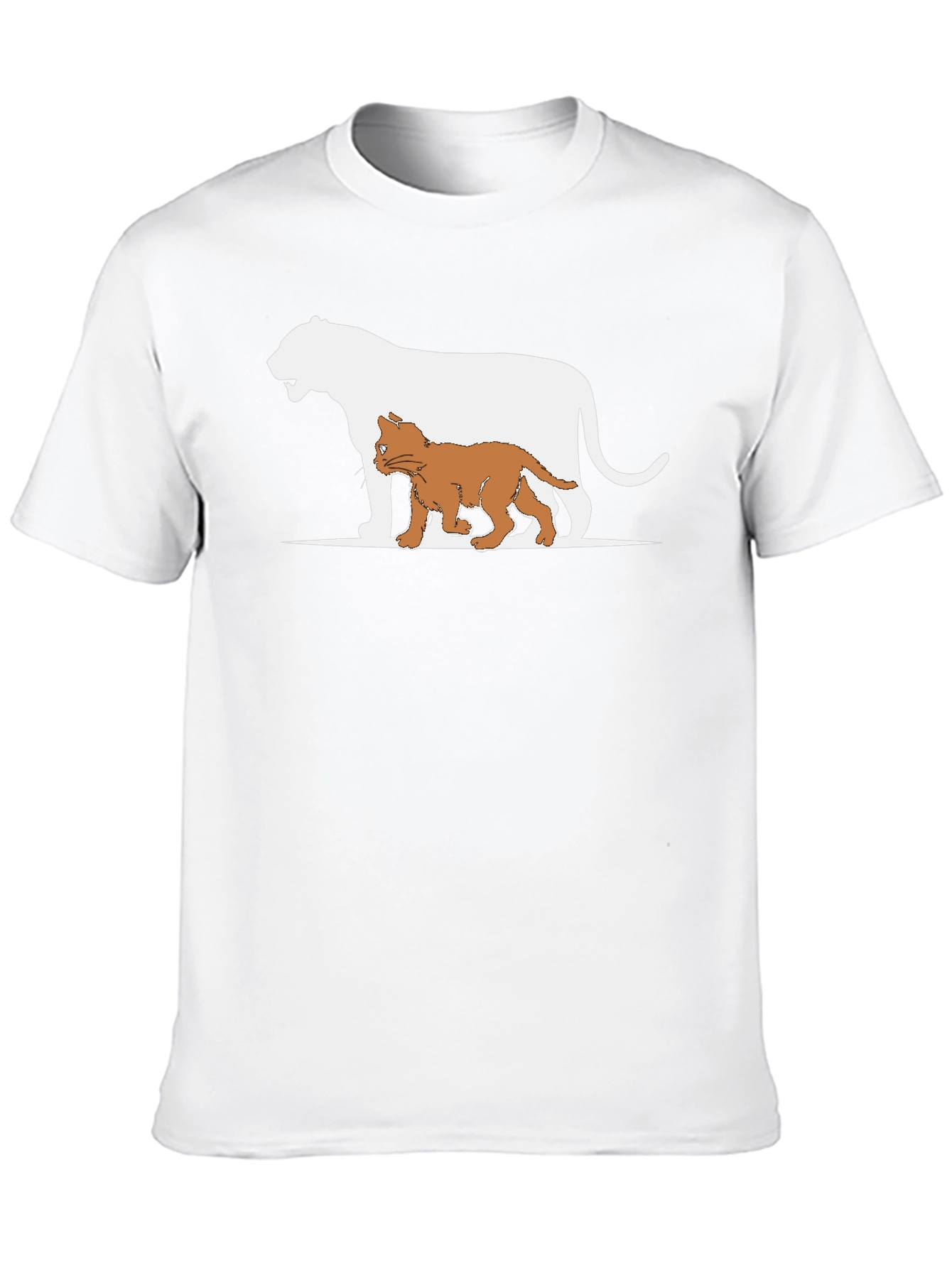 Black Cute Cat and Lion Graphic Black T-Shirt view 10