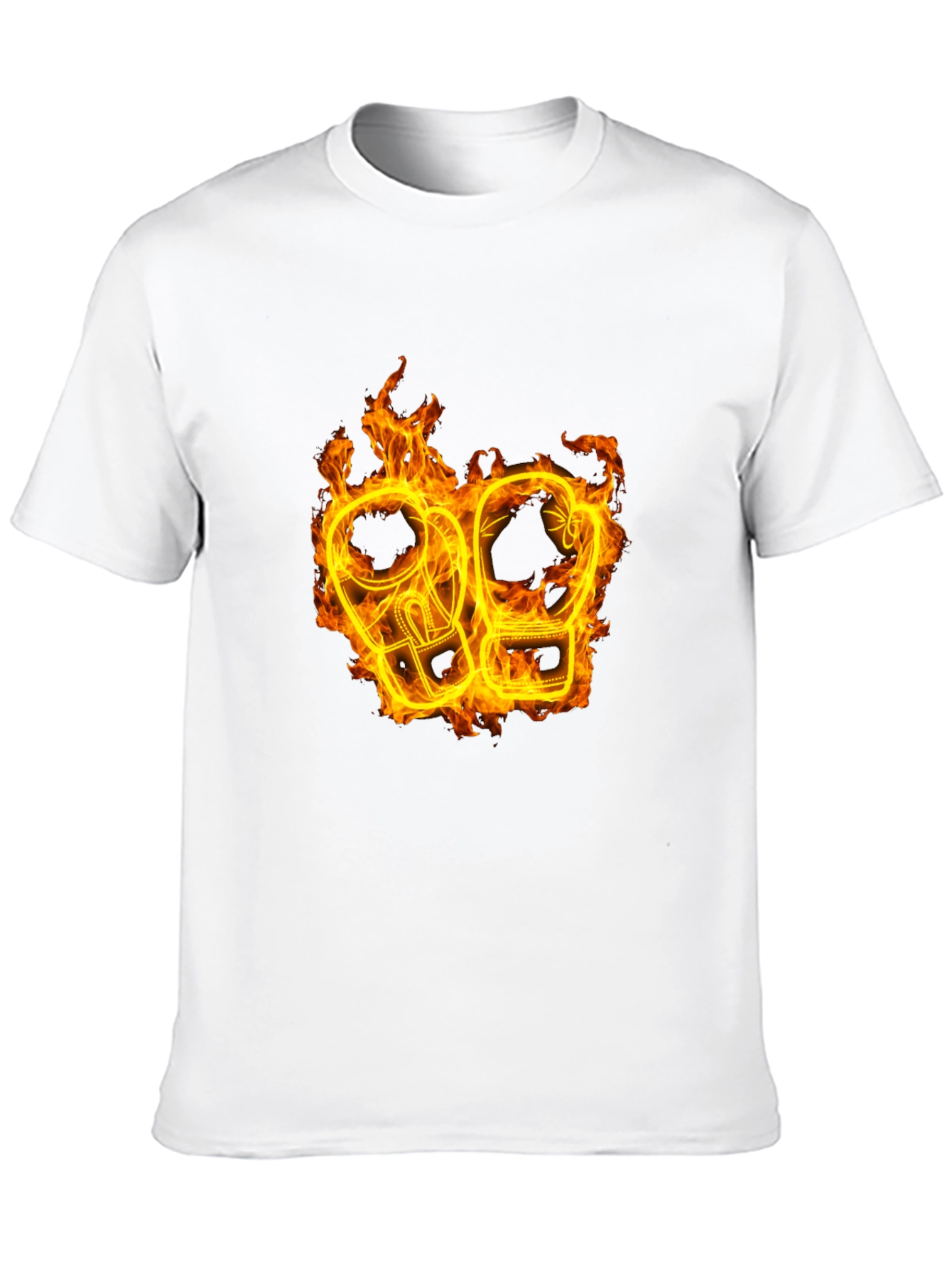 Black Fiery Boxing Gloves Graphic Tee view 10