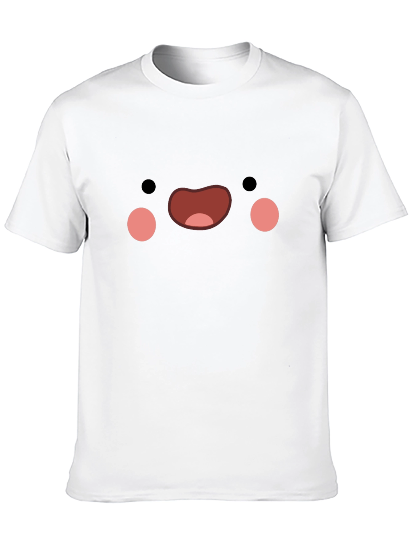 Black Cute Face Graphic Black T-Shirt view 10