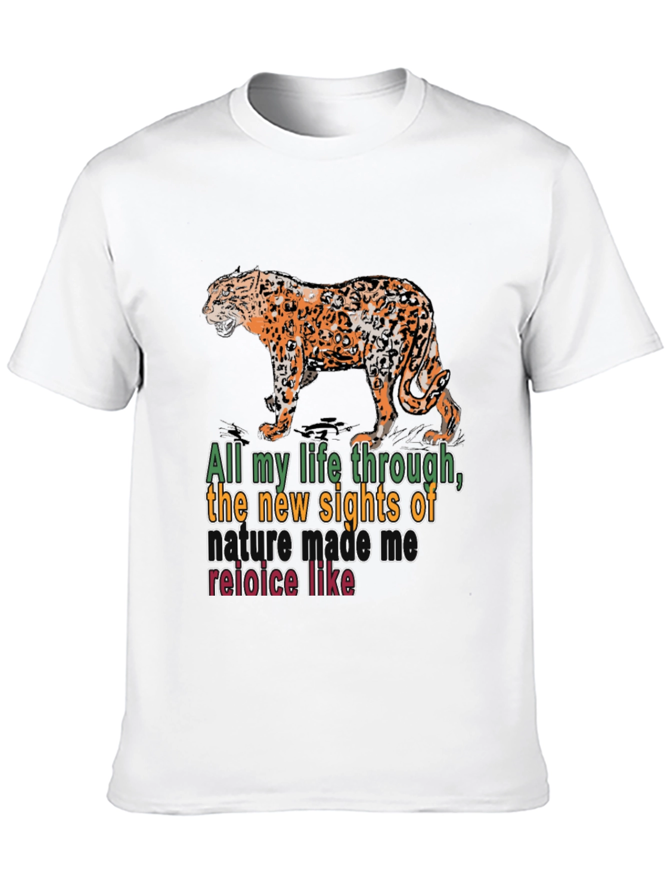 Black Nature Quote T-Shirt: Leopard Design view 10