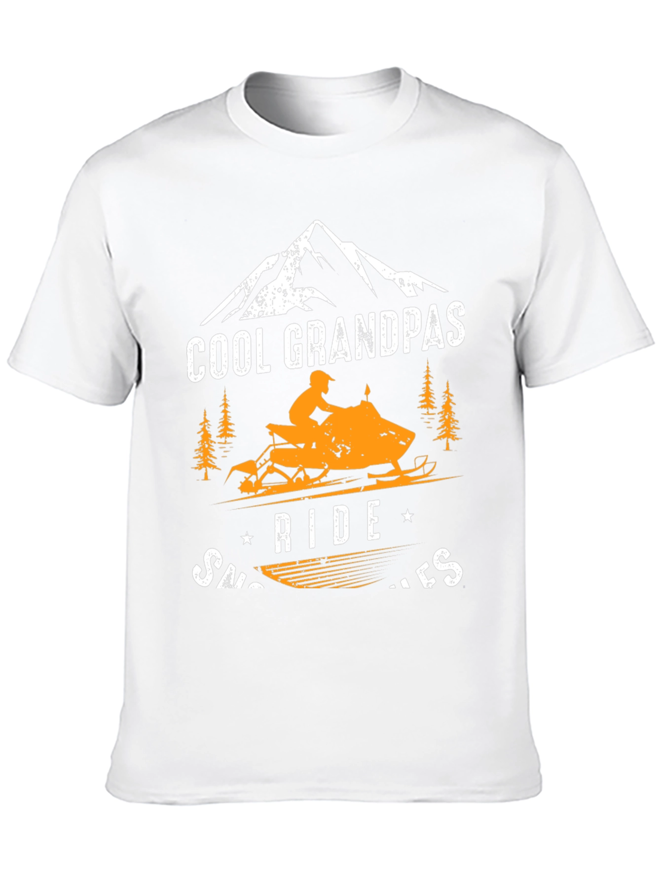 Black Cool Grandpa's Snowmobile Graphic Tee view 10