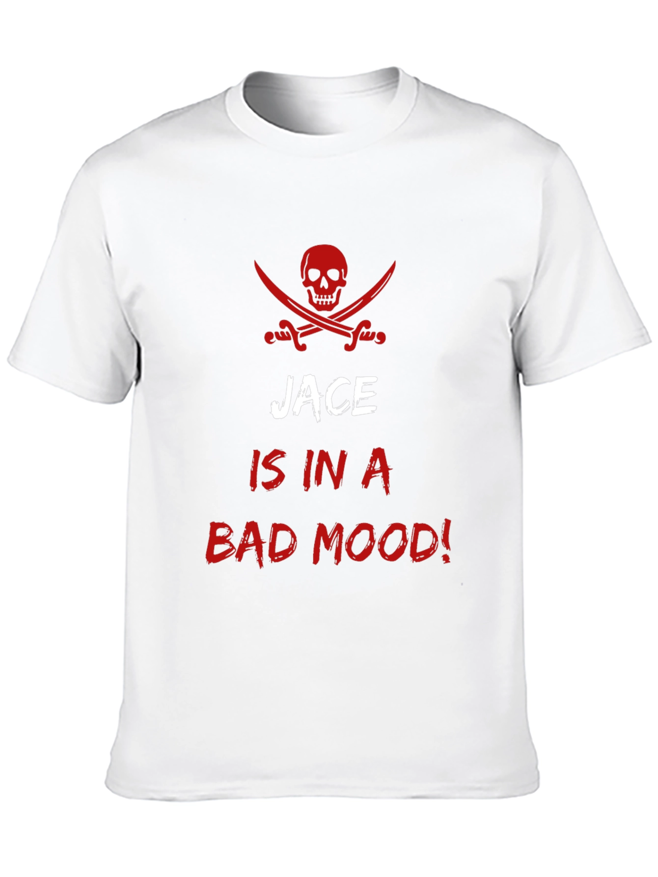 Black Jace is in a Bad Mood! Pirate Skull T-Shirt view 10
