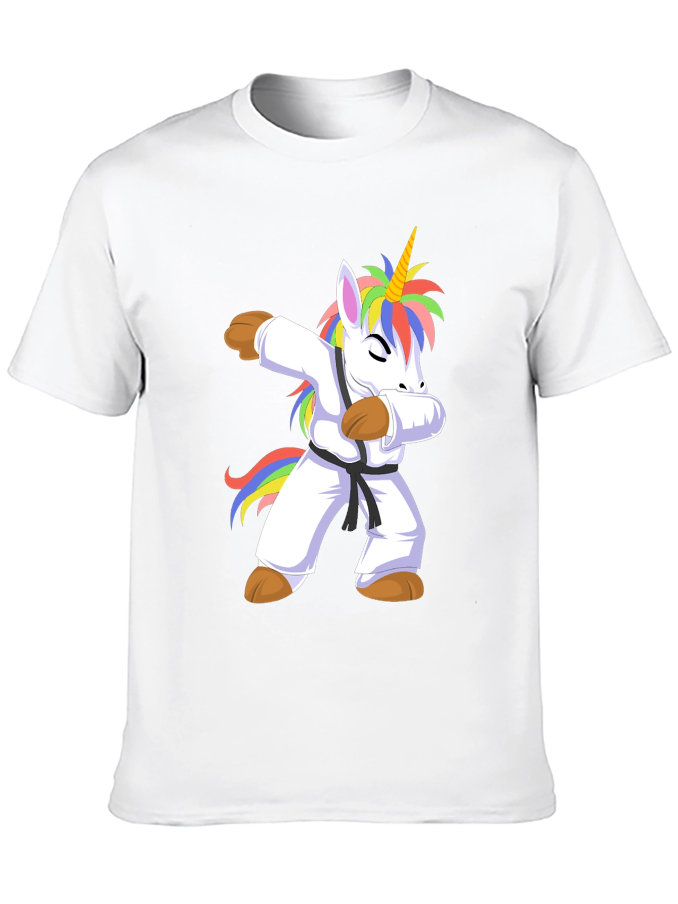 Black Unicorn Karate Dab Black T-Shirt view 10