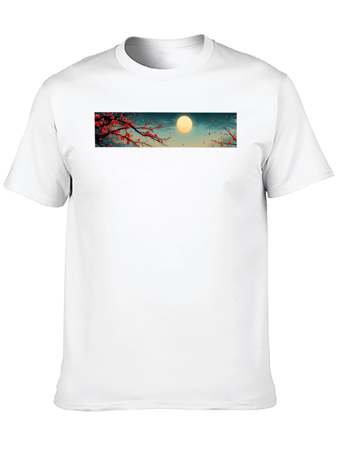 Black Sakura Moon T-Shirt - Japanese Cherry Blossom Tee view 10