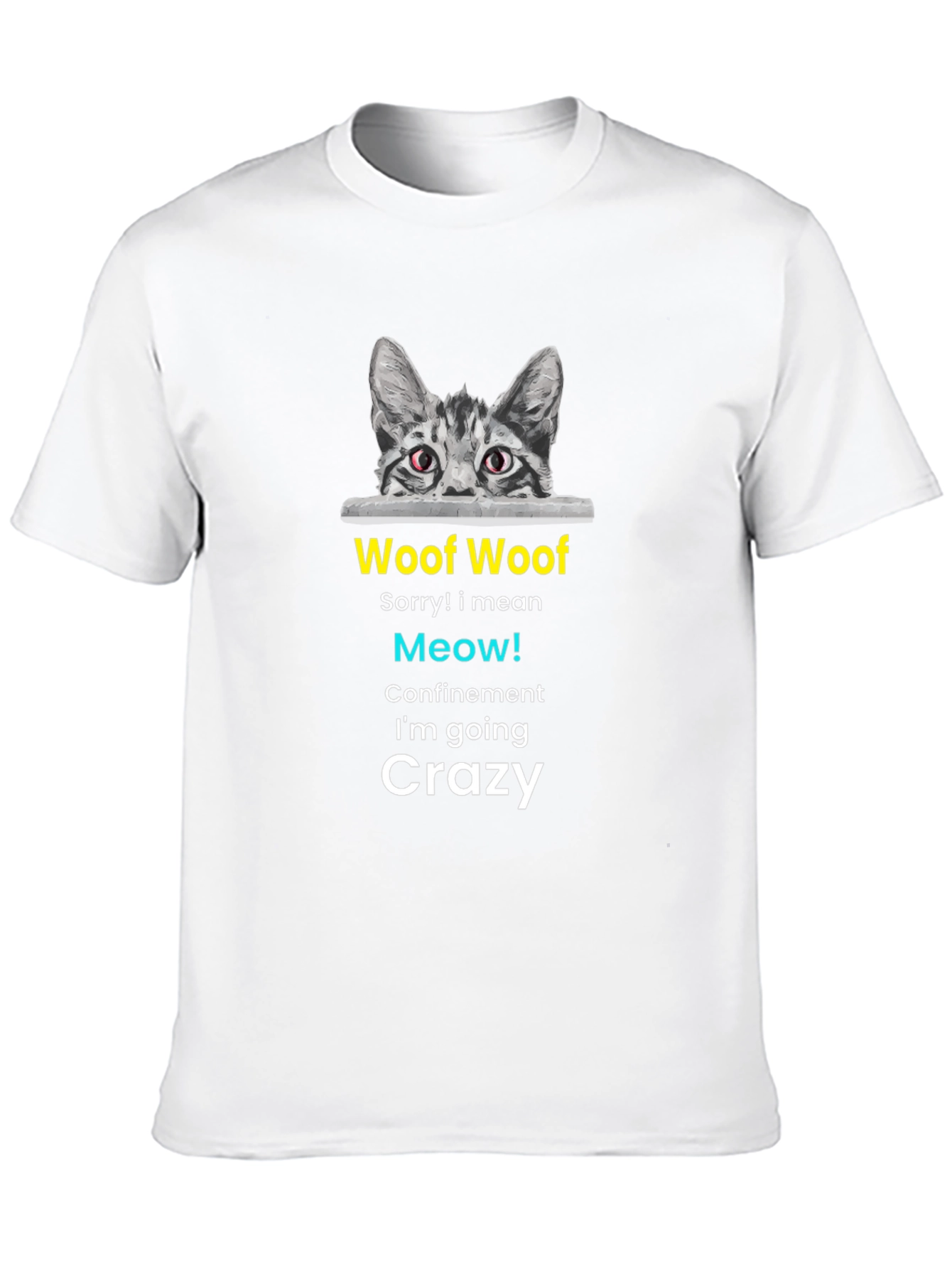Black Woof Woof Meow Cat Black T-Shirt view 10