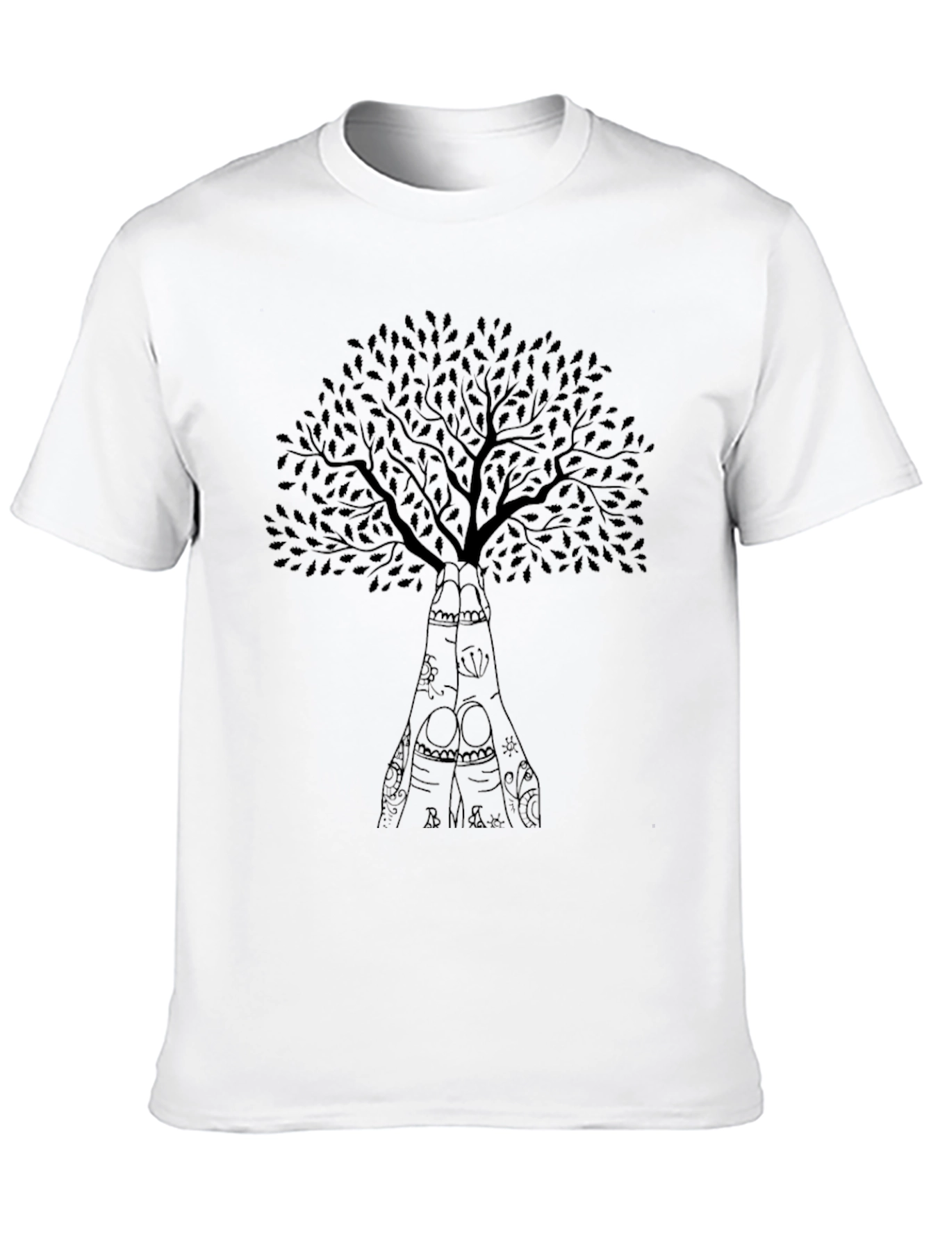 Black Tree Hands Graphic Tee - Black Cotton Blend view 10