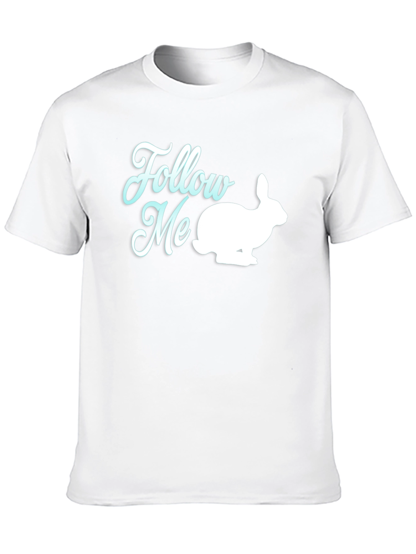 Black Follow Me Rabbit Graphic Tee - Soft Cotton Blend view 10