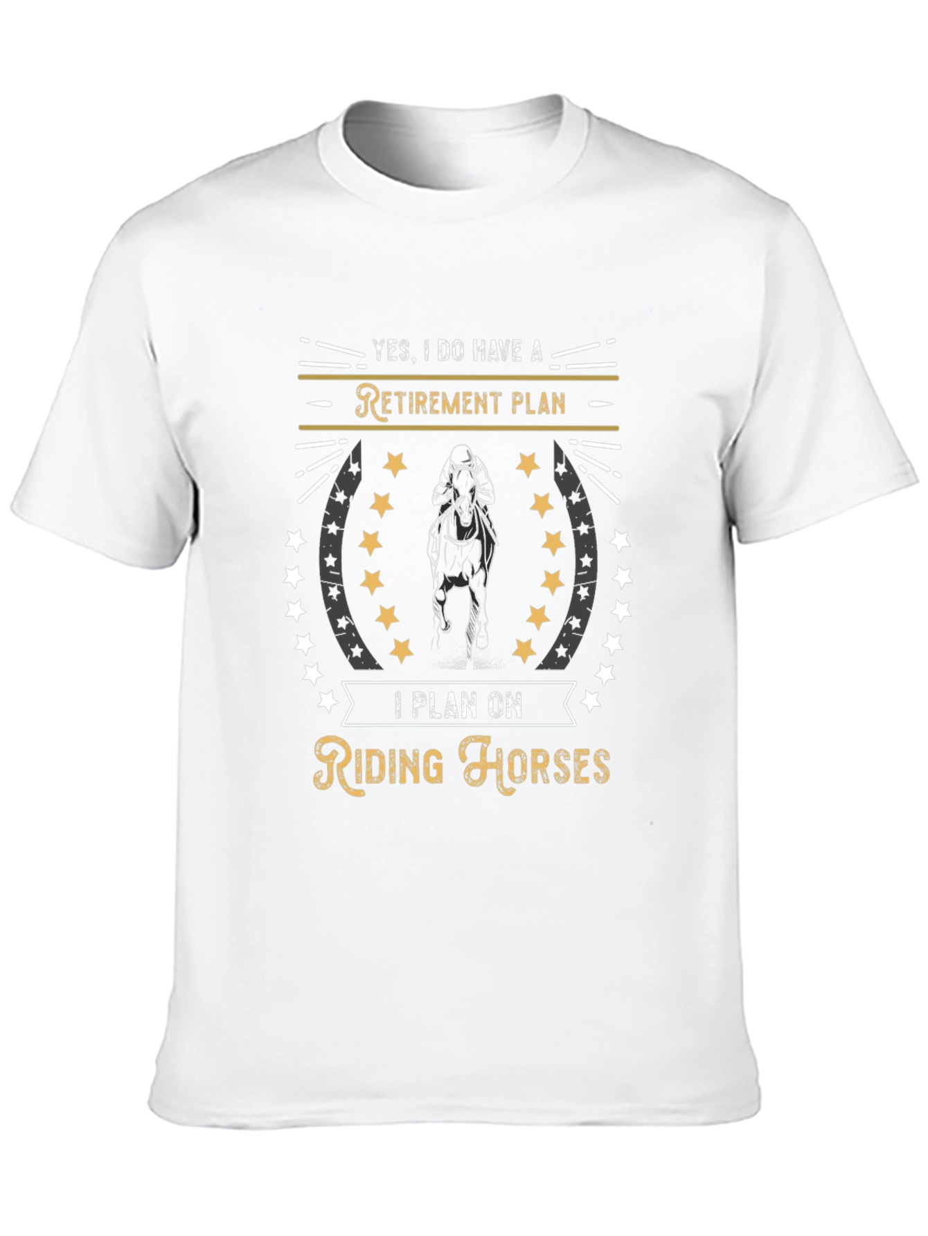 Black Retirement Plan Riding Horses Graphic Tee view 10
