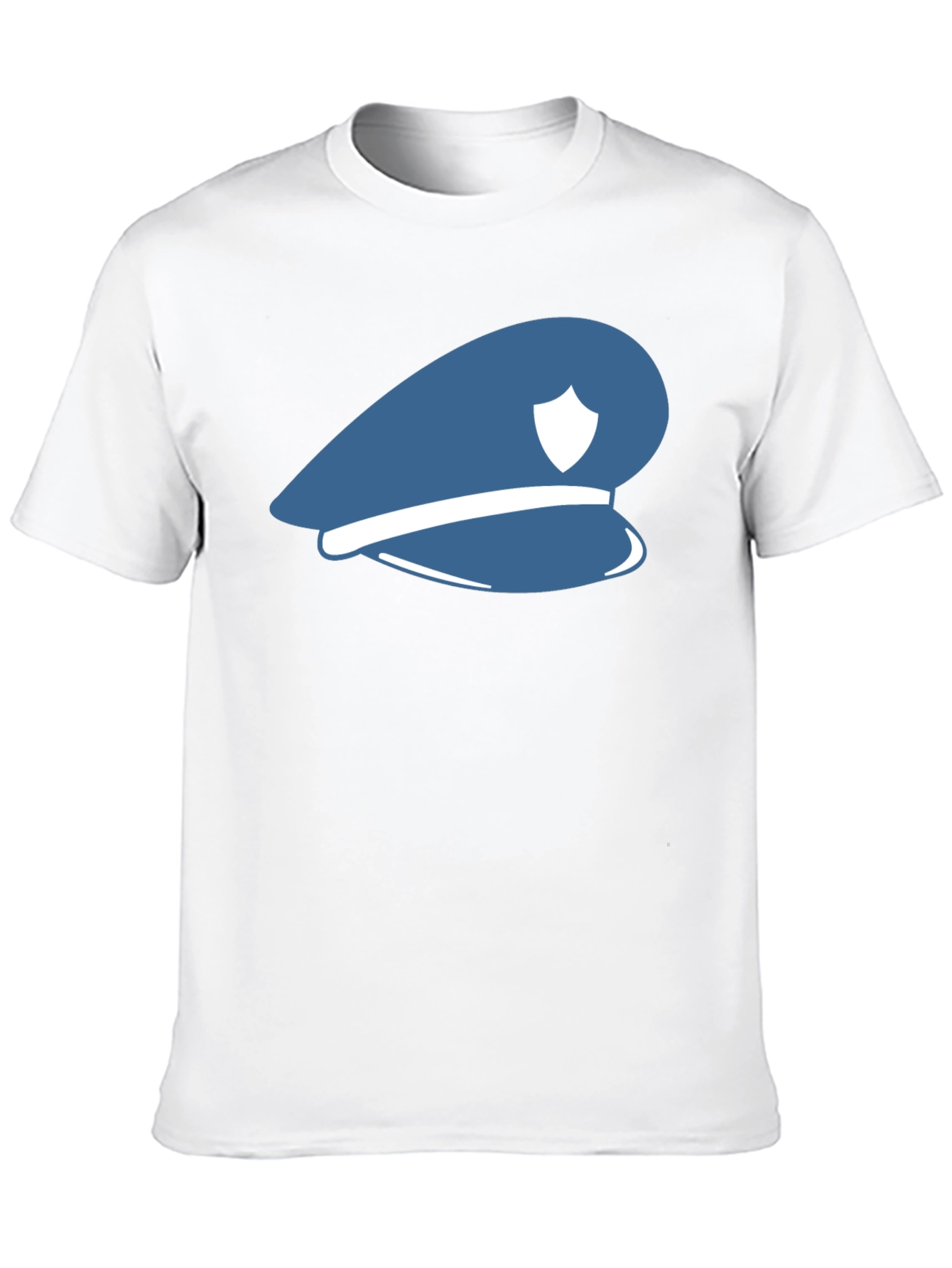 Black Blue Police Hat Graphic T-Shirt - Stylish Cotton Tee view 10