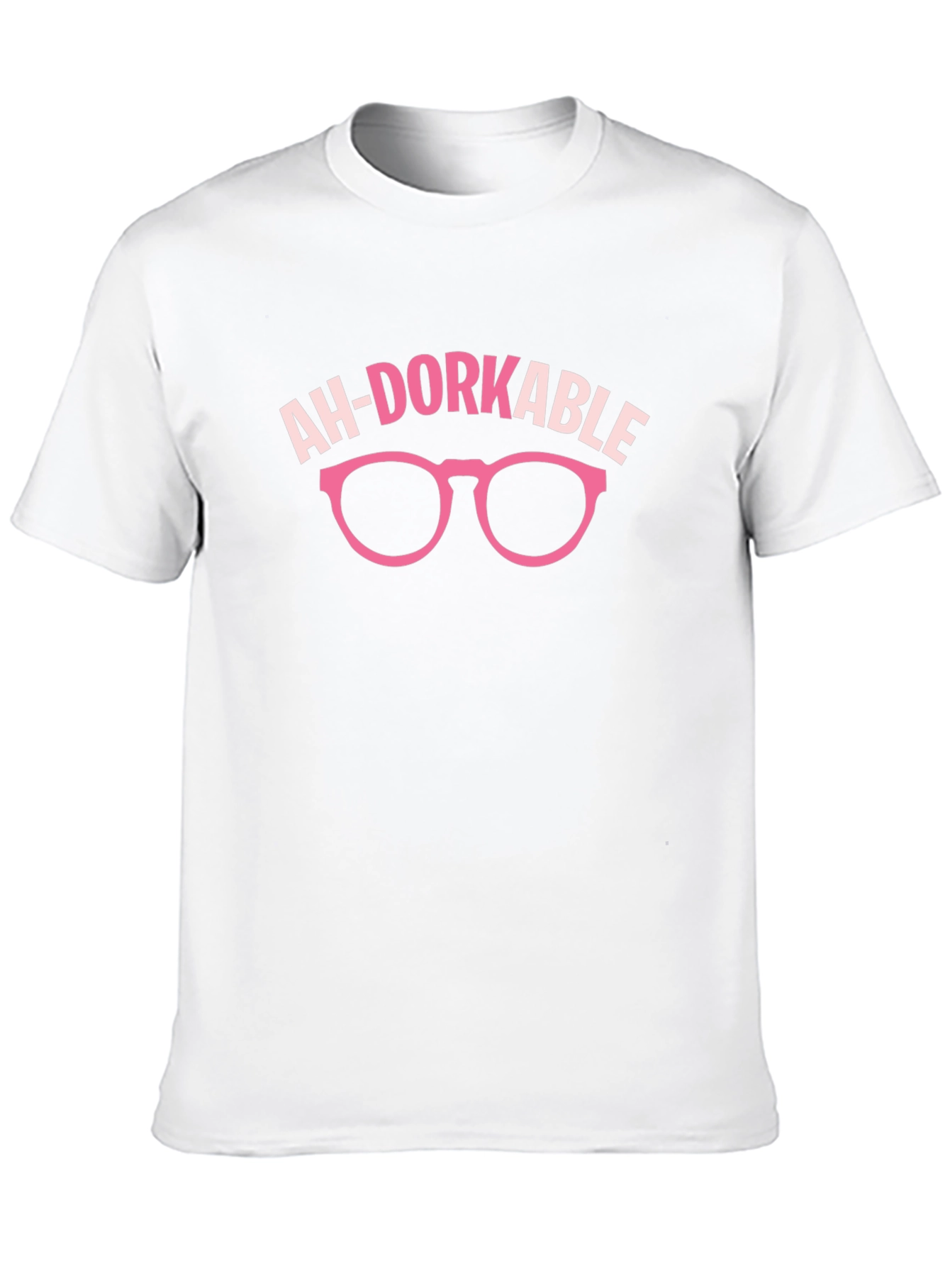 Black Ah-Dorkable Graphic T-Shirt - Funny Pink Glasses Design view 10