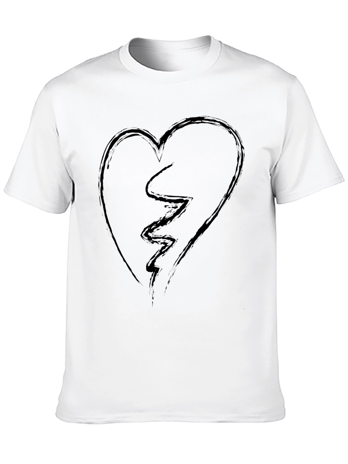 Black Broken Heart Graphic Tee - Men's Black T-Shirt view 10