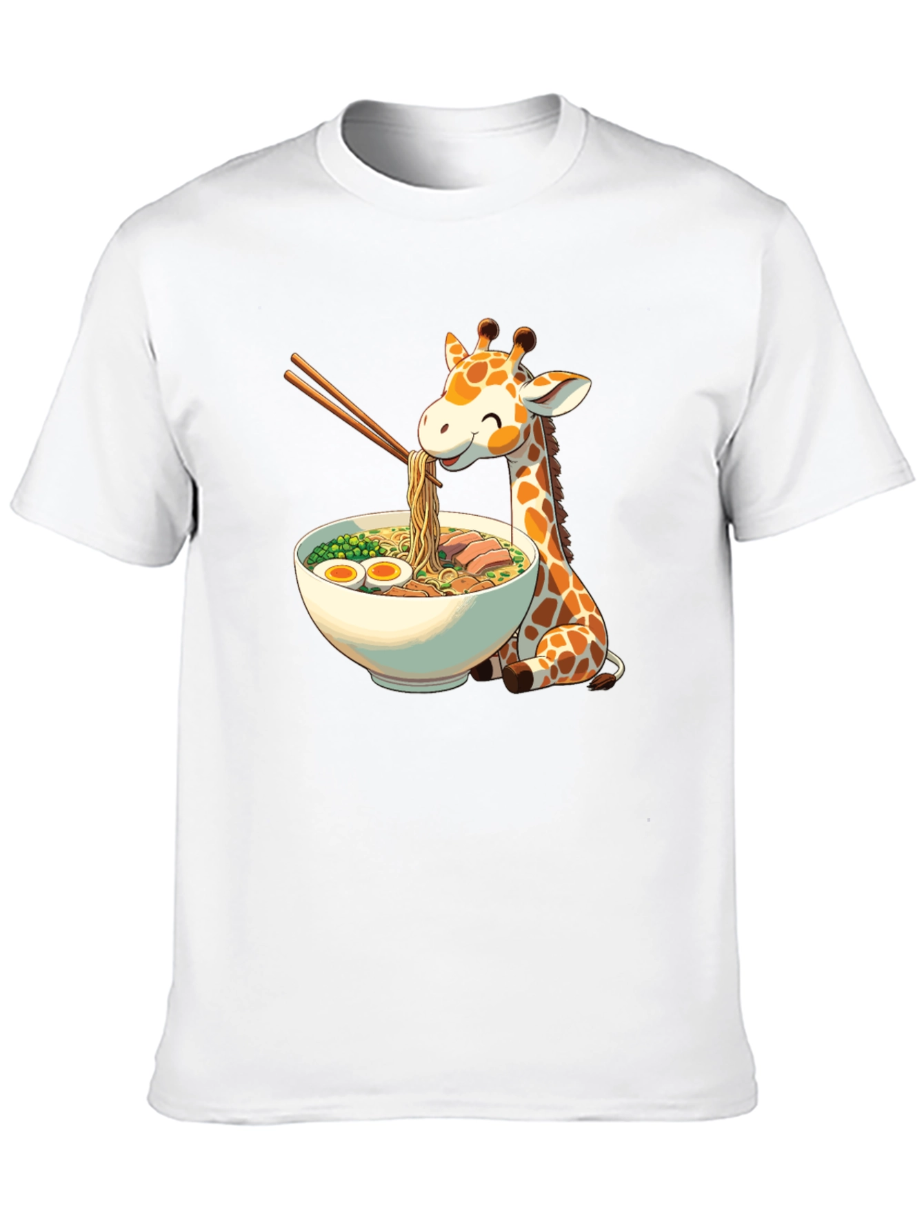 Black Giraffe Ramen Black T-Shirt - Unique Graphic Tee view 10