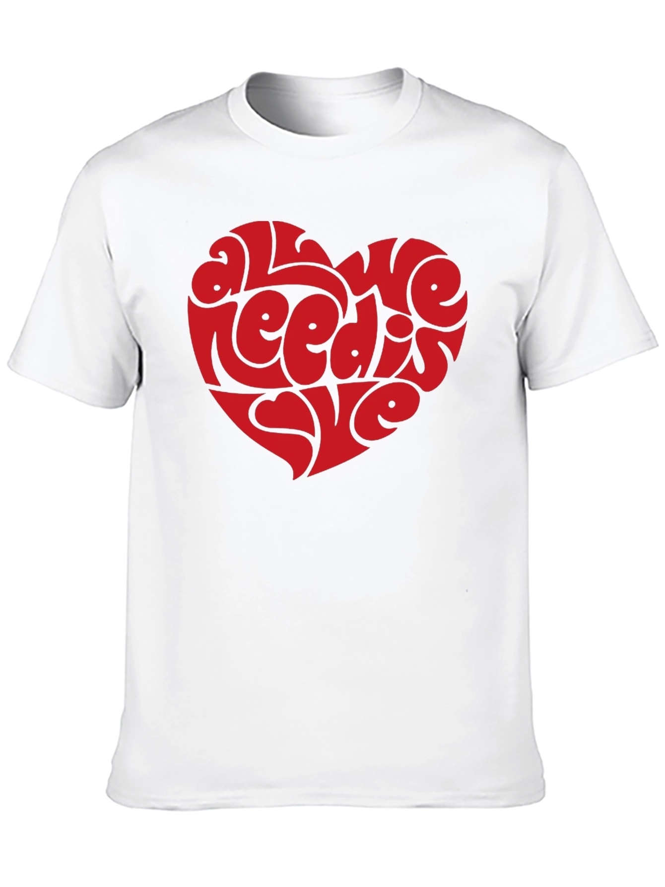 Black All You Need Is Love Heart Graphic Tee - Black view 10