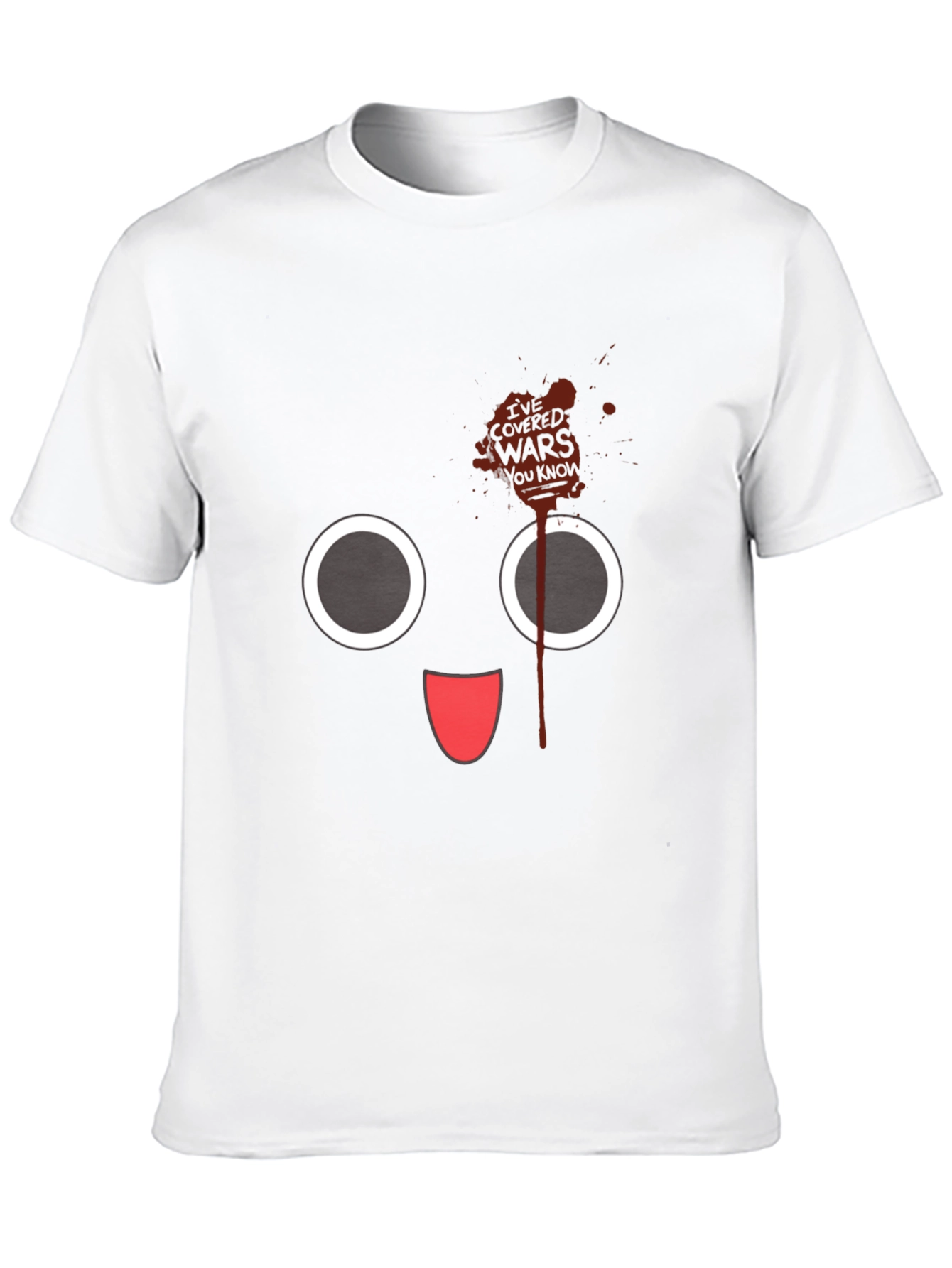 Black Funny Cartoon Face Black T-Shirt view 10