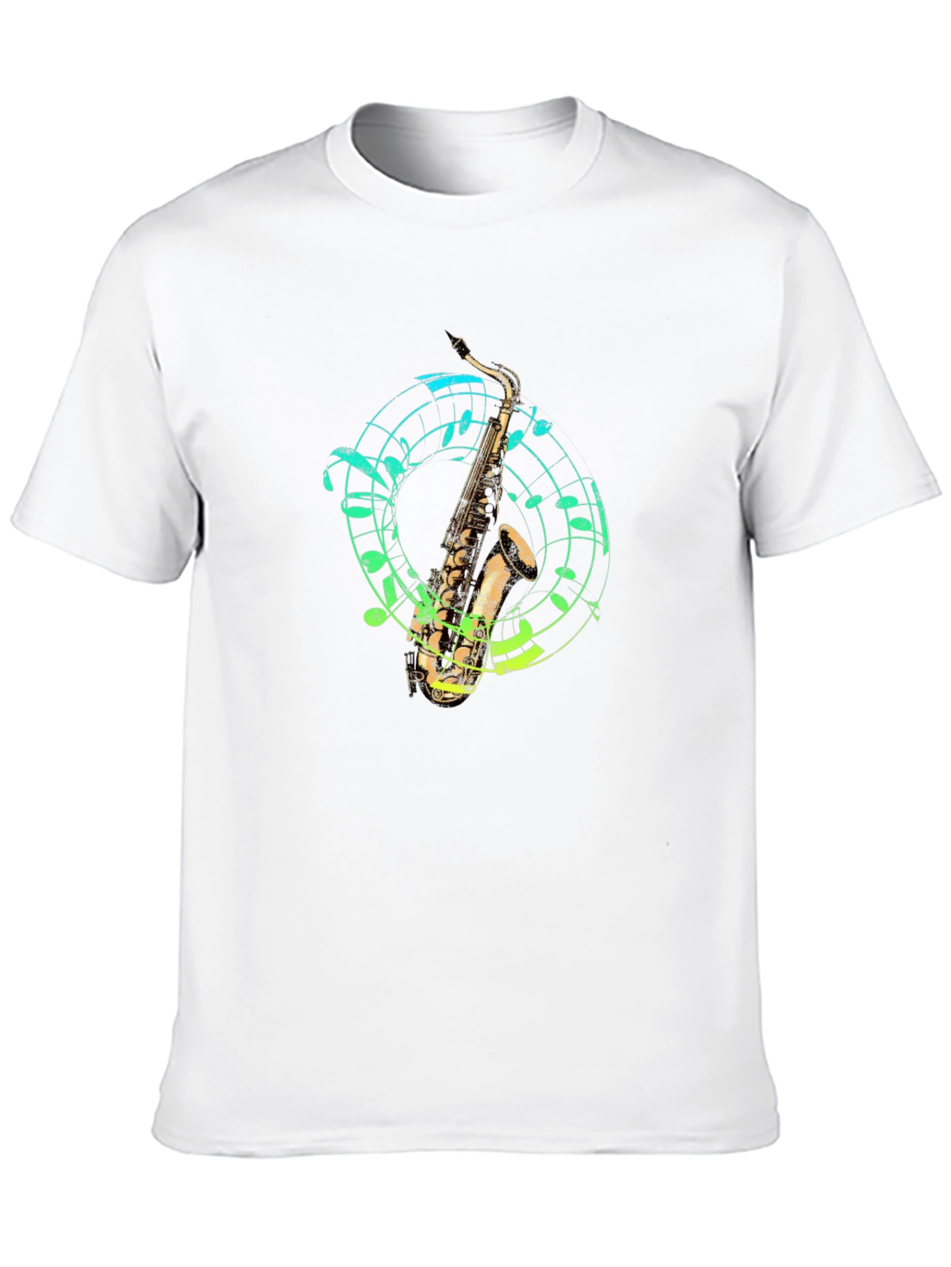 Black Saxophone Music T-Shirt - Cool Graphic Tee view 10