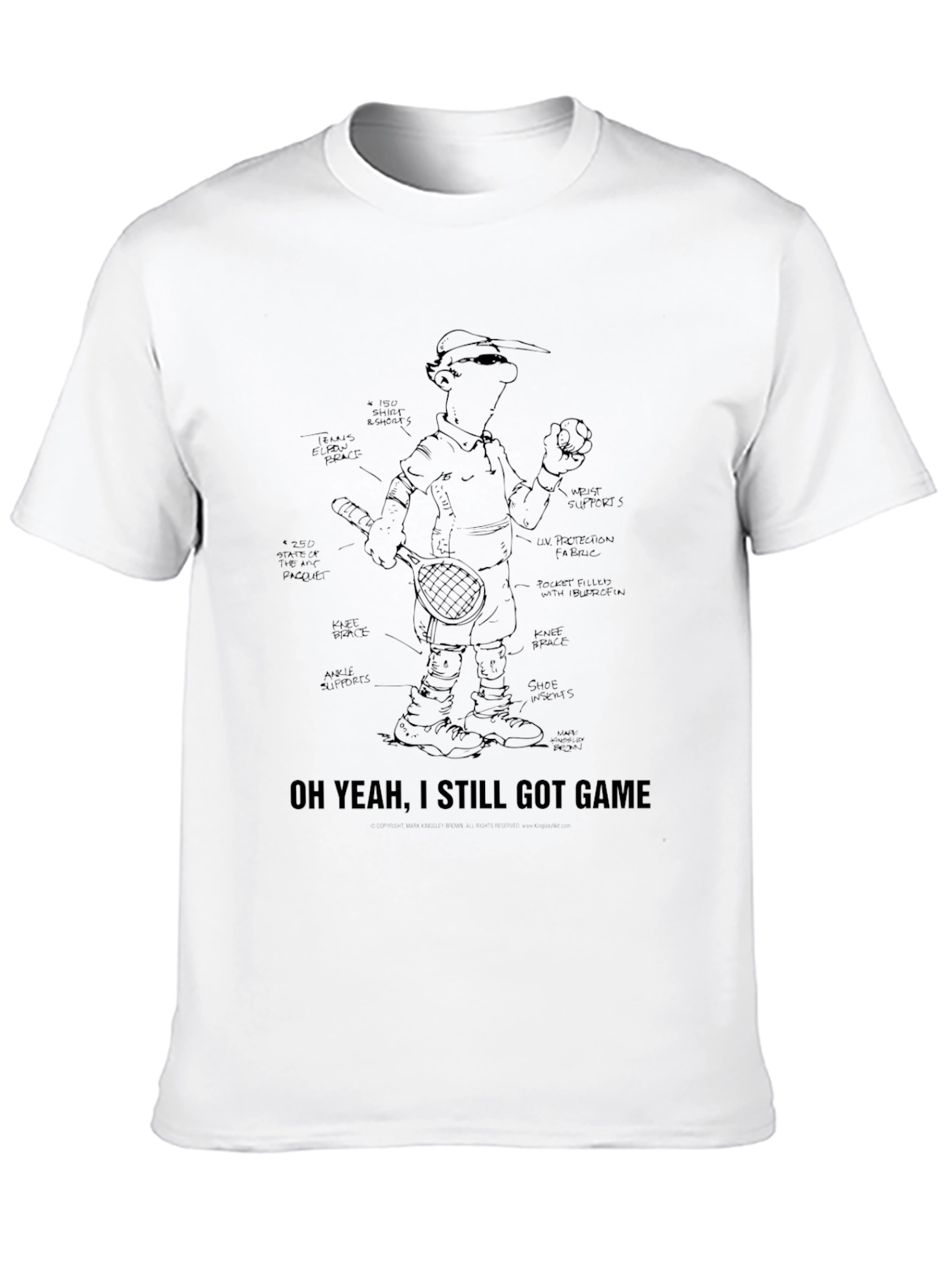 Black Funny Tennis Player Blueprint Black T-Shirt view 10