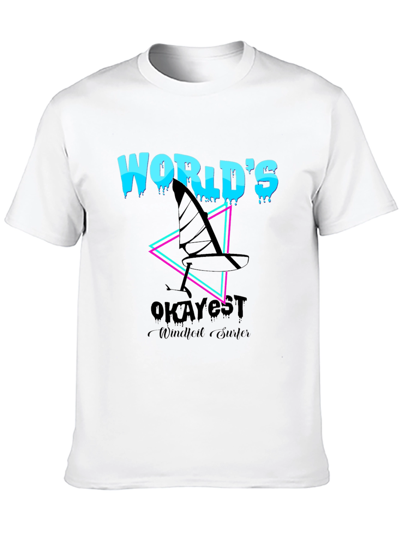 Black World's Okayest Windfoil Surfer T-Shirt - Black view 10