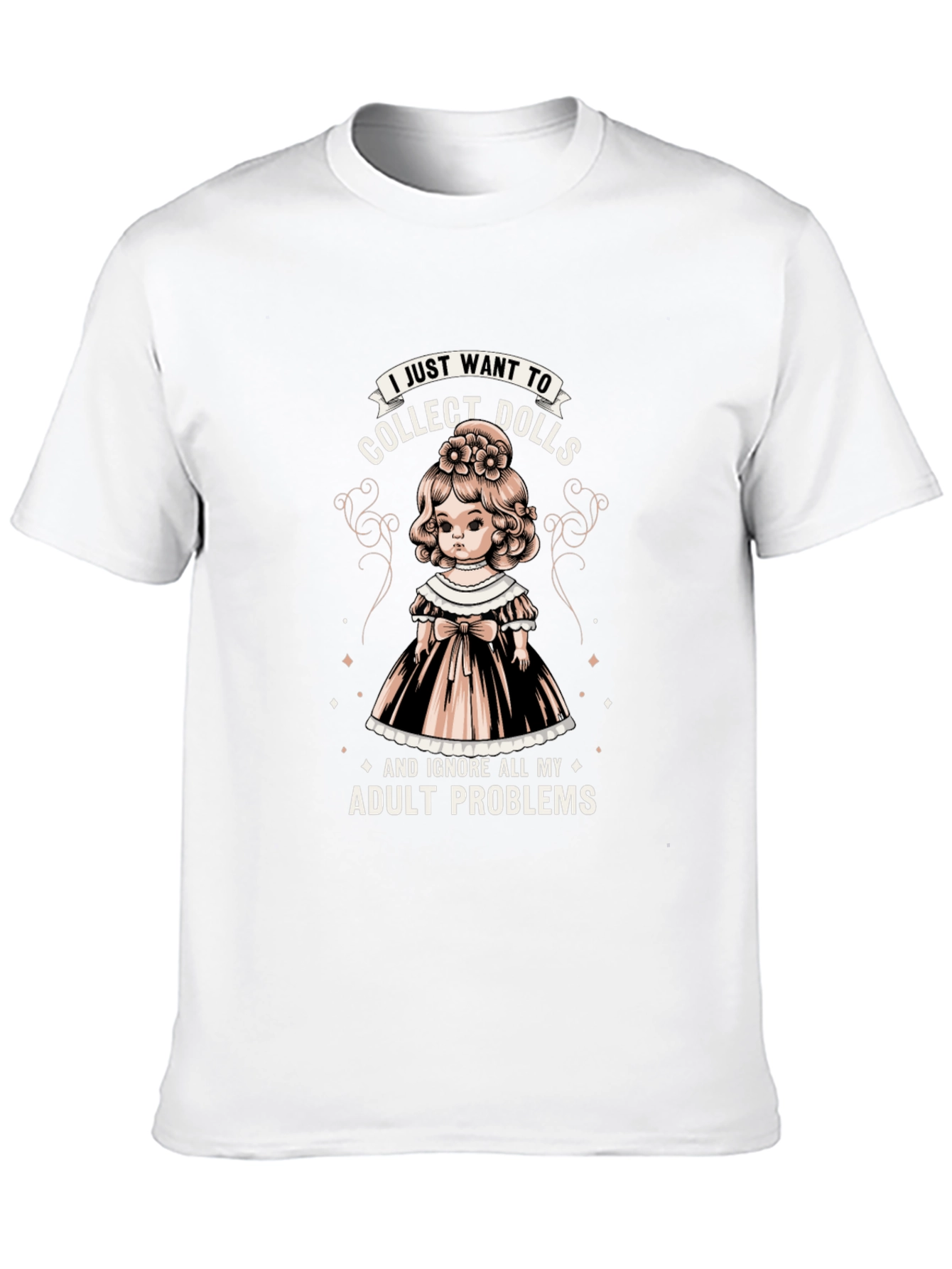 Black Collect Dolls Graphic Tee - Ignore Adult Problems T-Shirt view 10