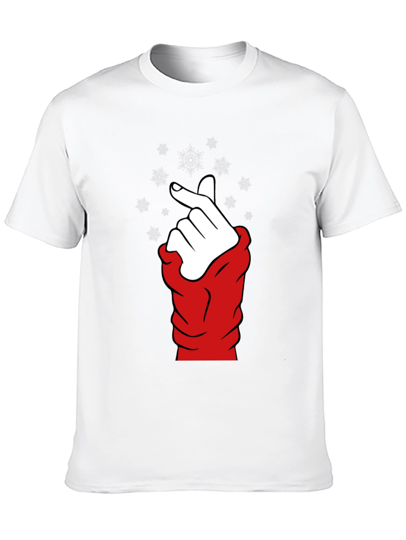 Black Heart Finger Snowflake Graphic Black T-Shirt view 10