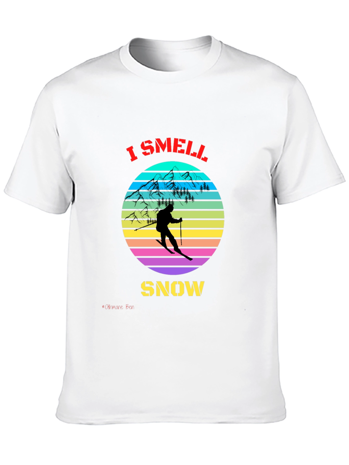 Black I Smell Snow Skiing T-Shirt view 10