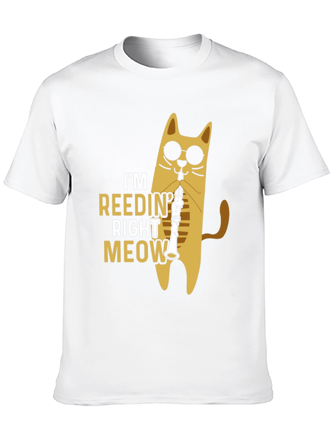 Black Cool Cat Reedin' Right Meow Black T-Shirt view 10
