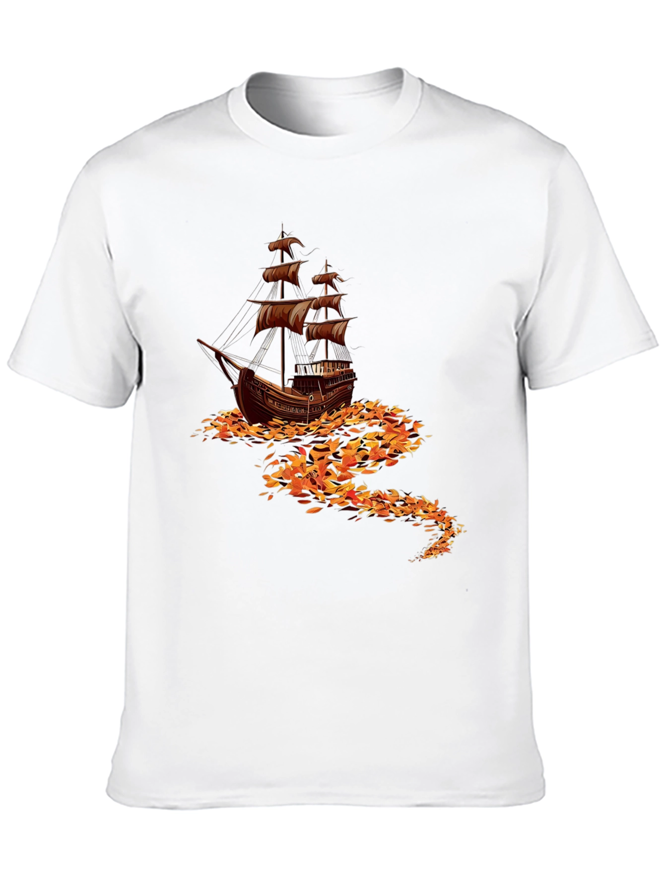 Black Nautical Ship Graphic Tee - Black Cotton Blend view 10