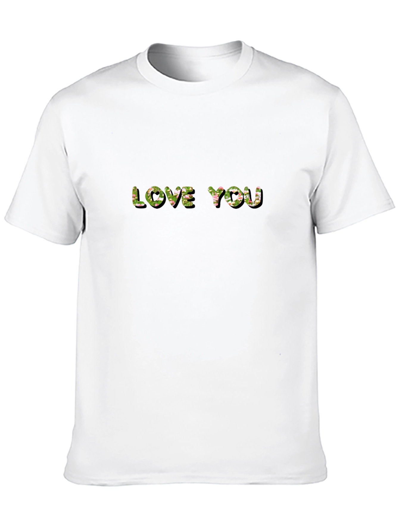 Black Love You Floral Print Black T-Shirt view 10