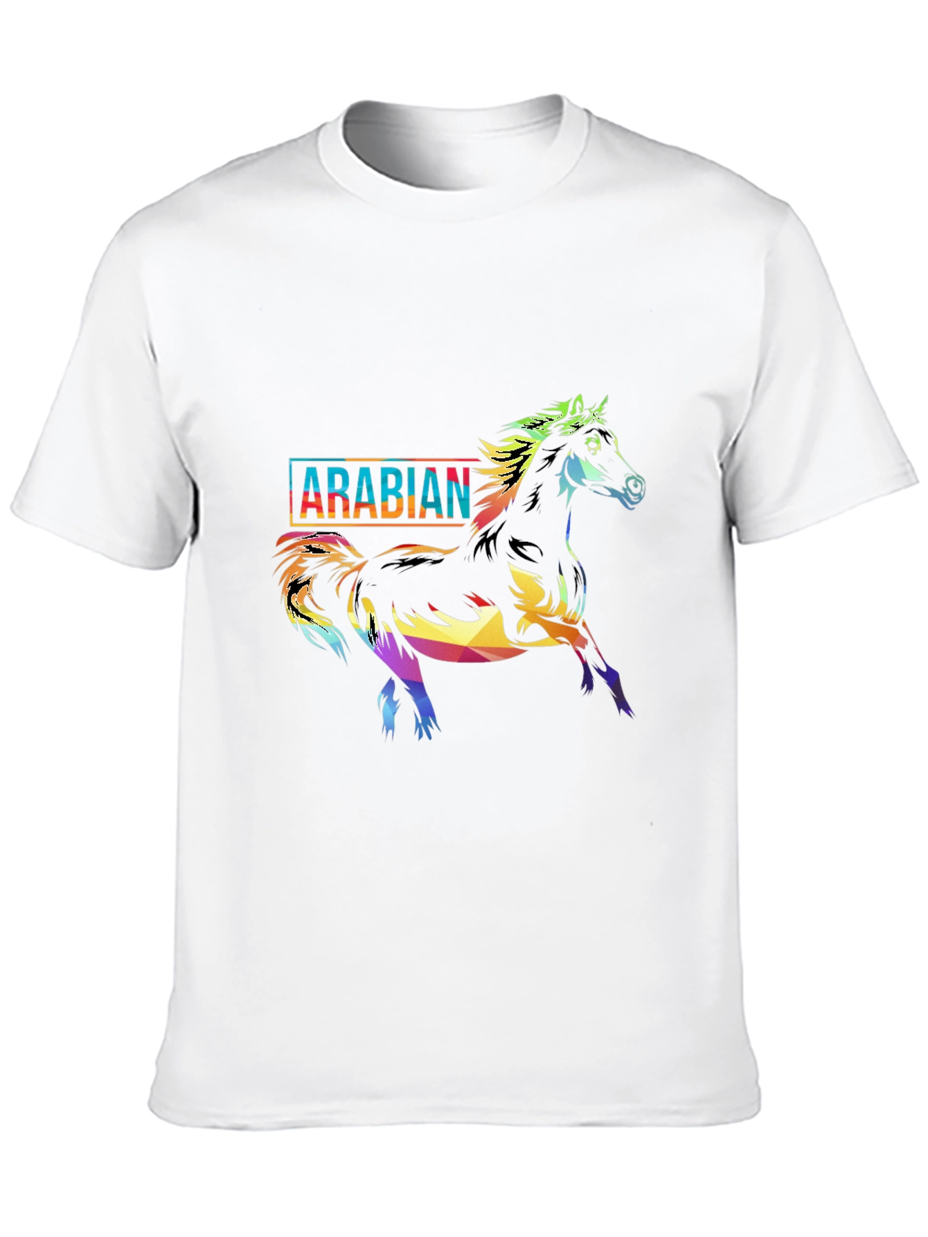 Black Colorful Arabian Horse Graphic Tee view 10