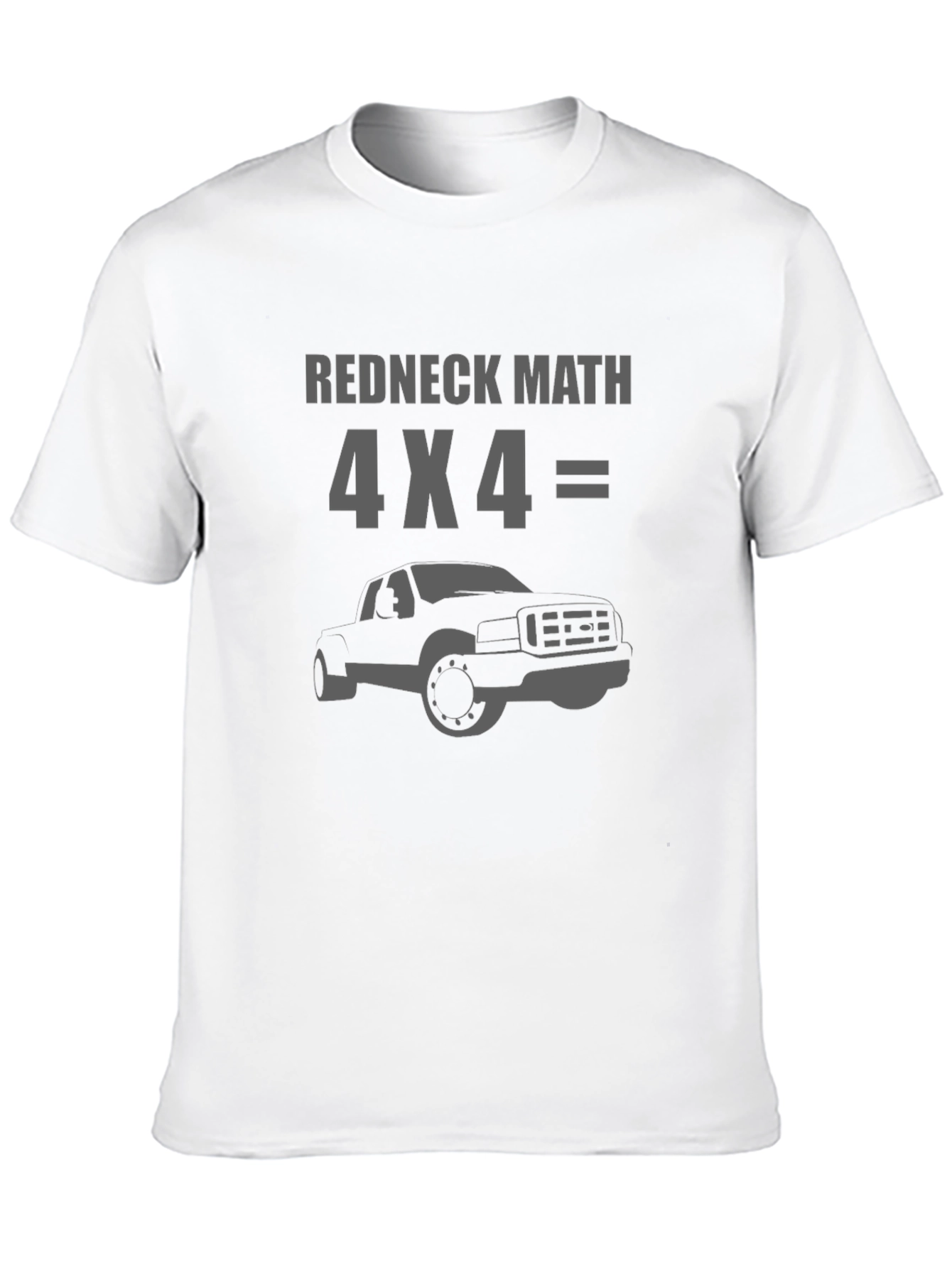 Black Redneck Math 4x4 Truck T-Shirt view 10