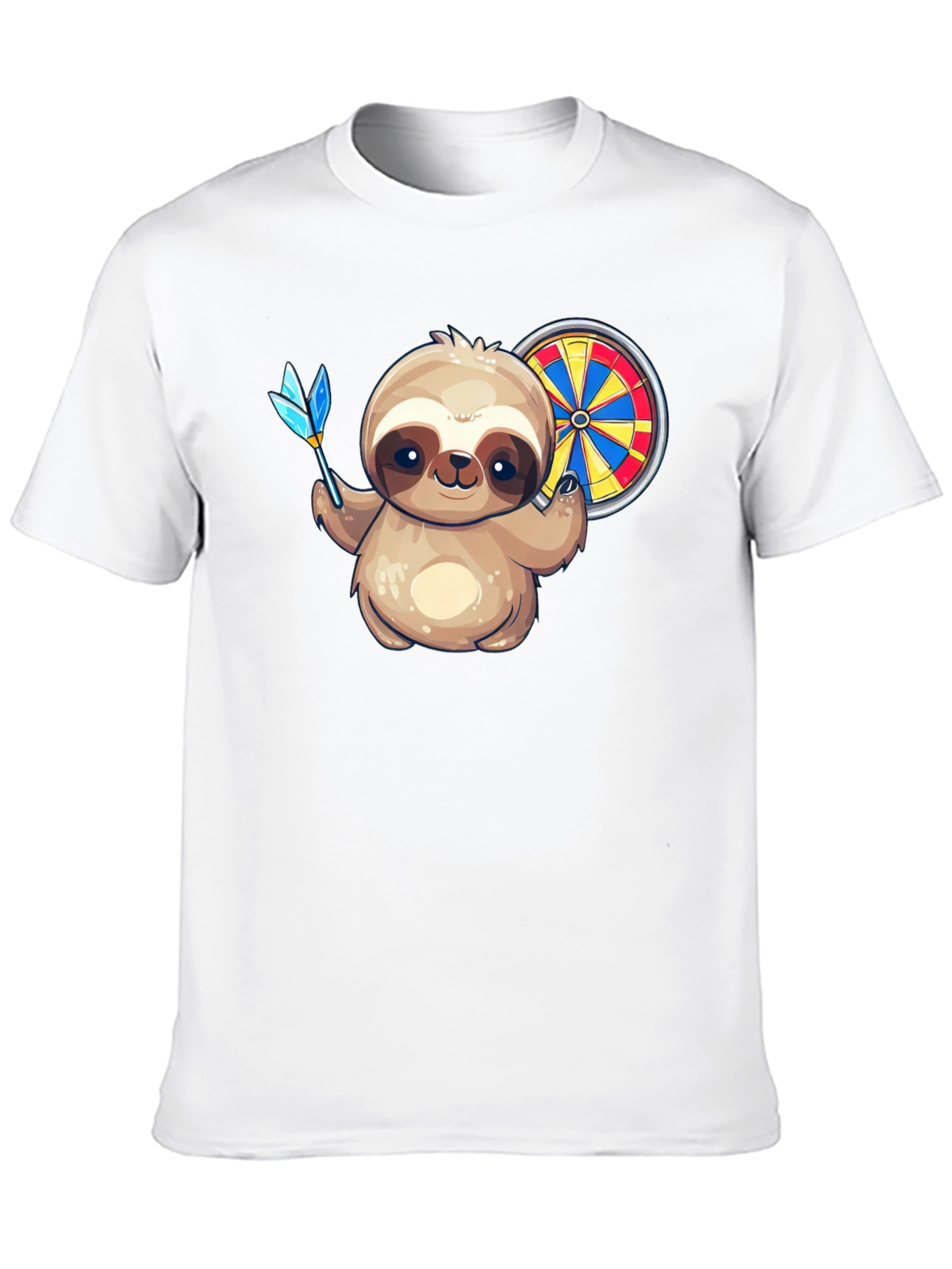 Black Sloth Dart T-Shirt - Novelty Graphic Tee for Dart Lovers view 10