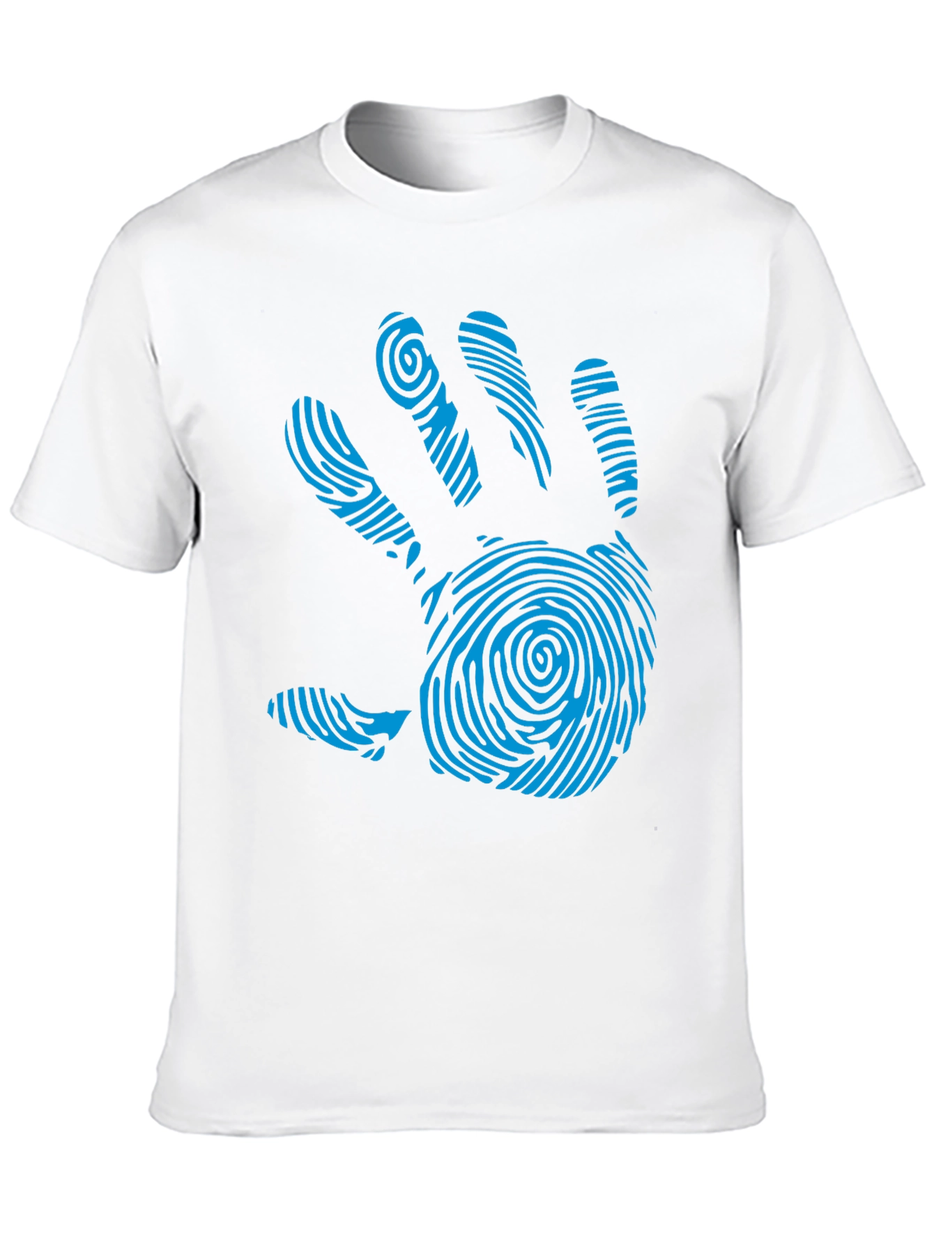 Black Fingerprint Hand Graphic Tee - Unique Design T-Shirt view 10