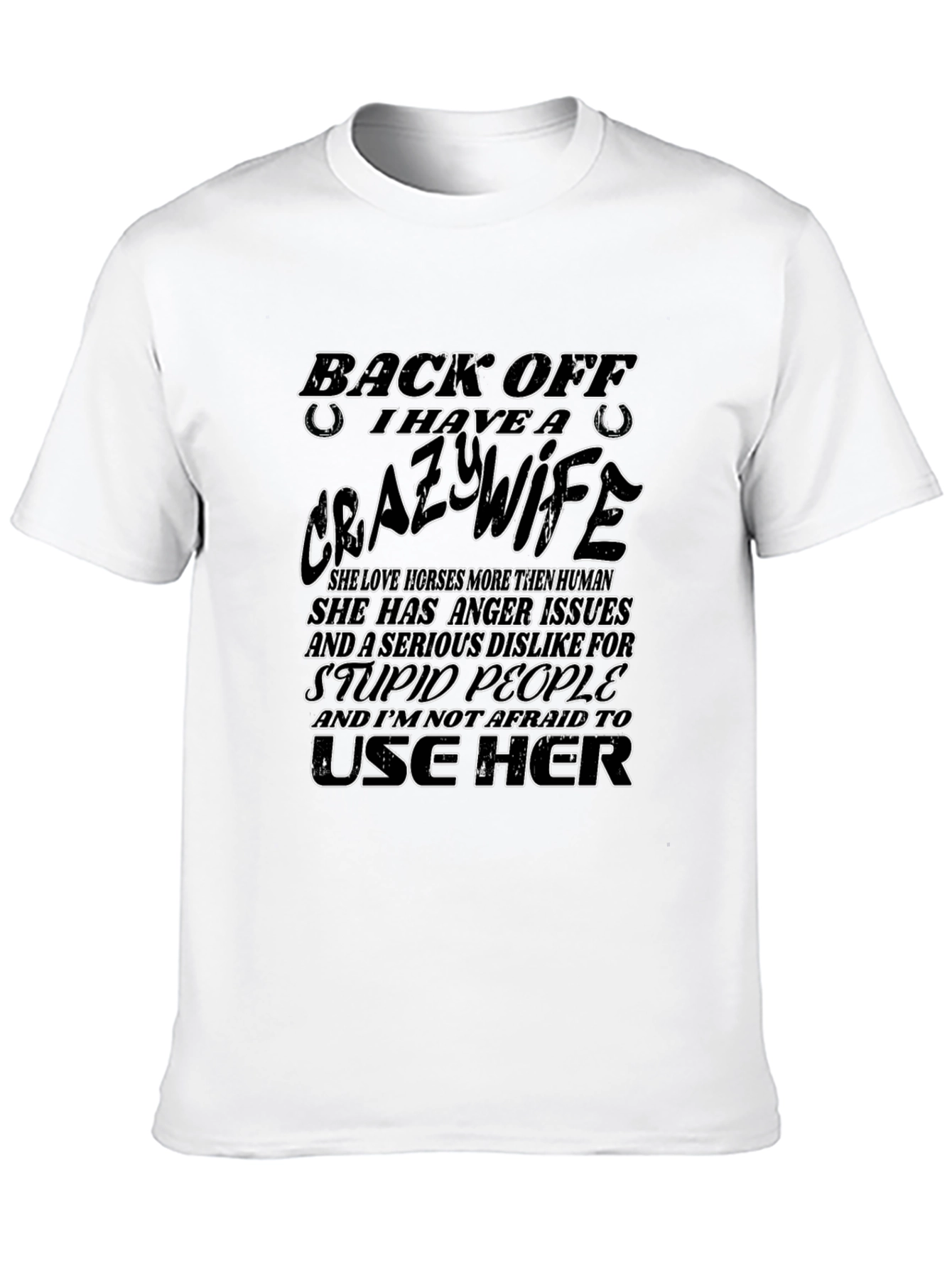 Black Funny 'Crazy Wife' Graphic Tee - Husband Humor Shirt view 10