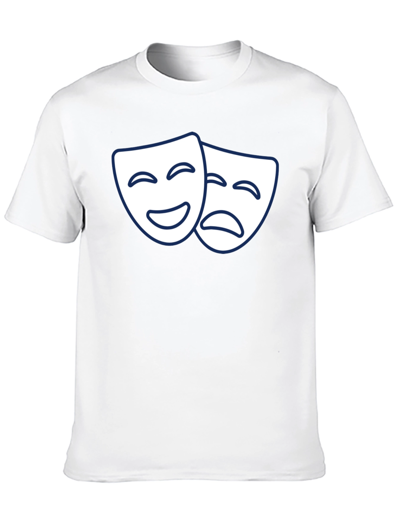 Black Comedy Tragedy Masks Graphic T-Shirt - Black view 10