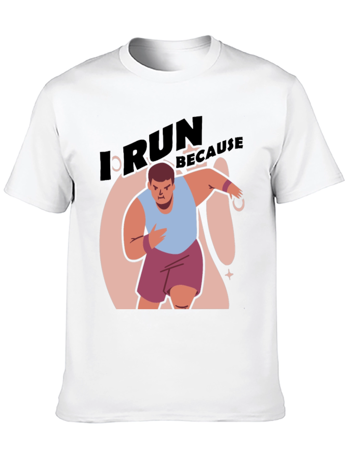 Black I Run Because Funny Graphic T-Shirt view 10