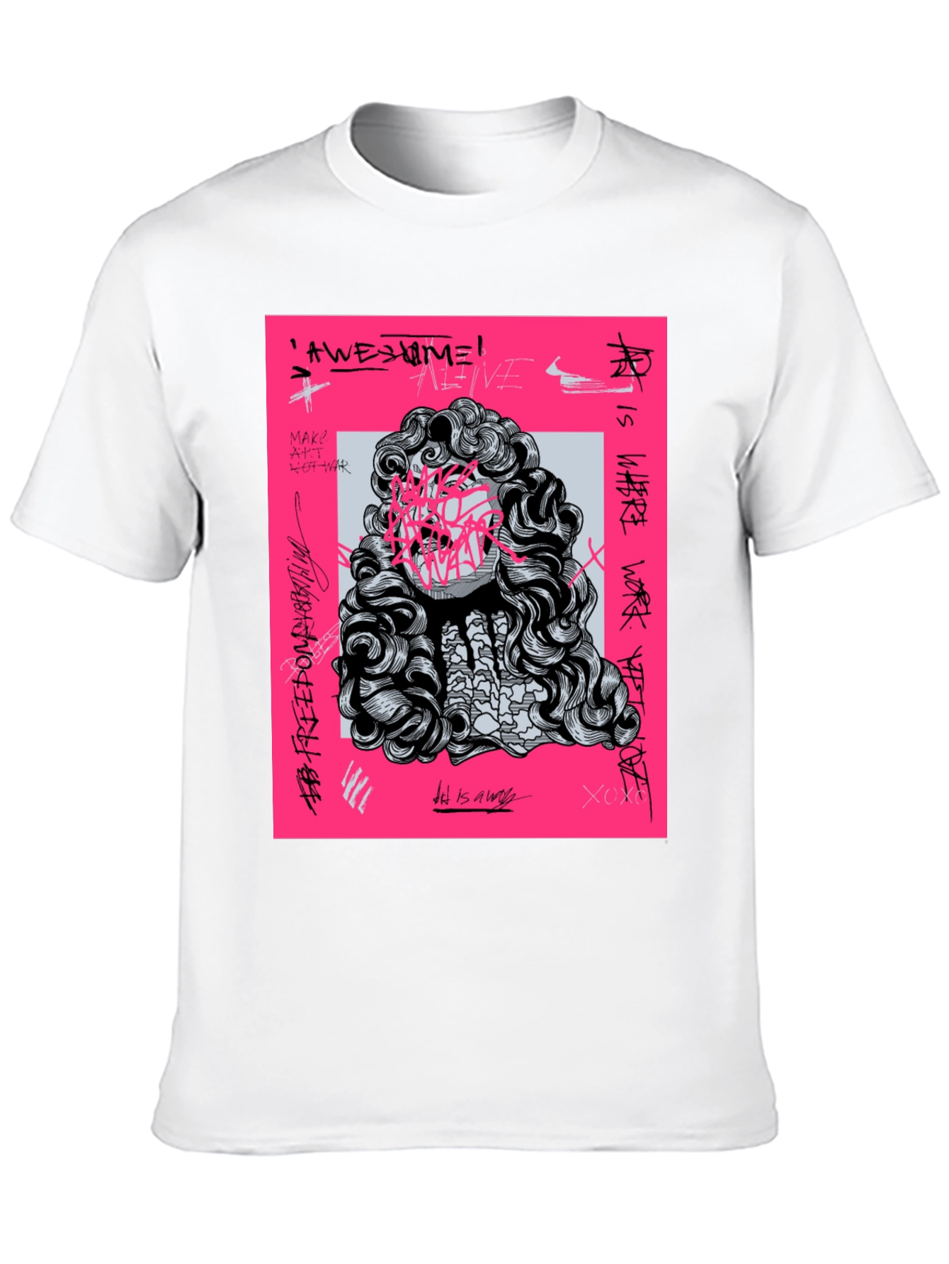 Black Edgy Graphic Print Tee - Artistic Statement view 10