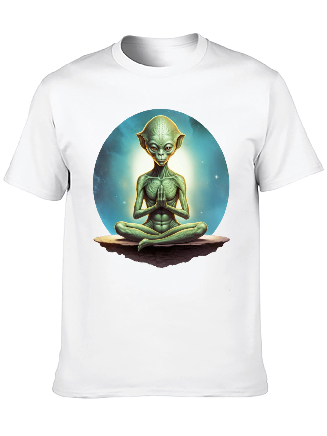 Black Meditating Alien Graphic Tee - Black view 10