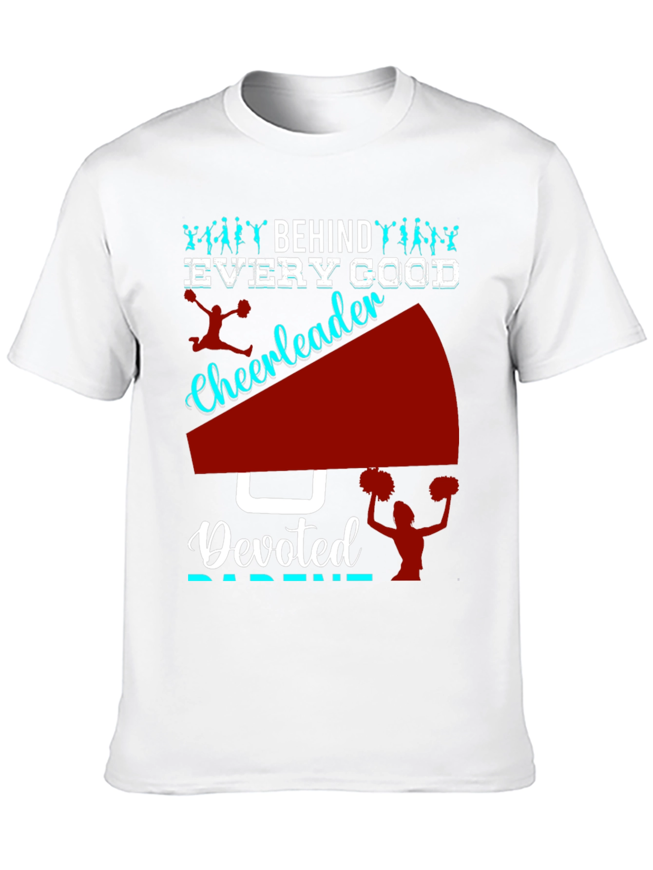 Black Devoted Cheerleader Parent T-Shirt view 10