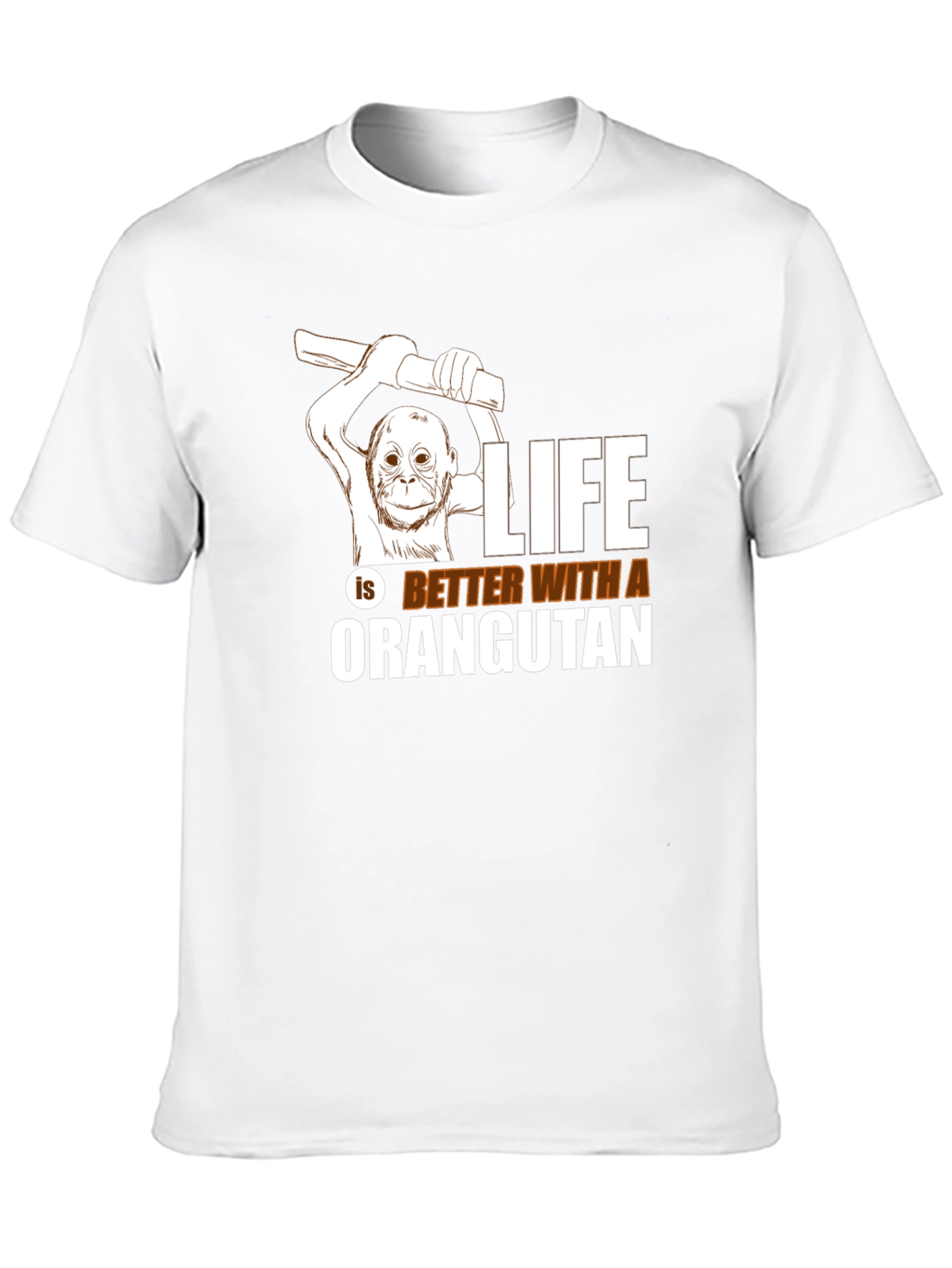 Black Orangutan Graphic Tee - Life is Better T-Shirt view 10