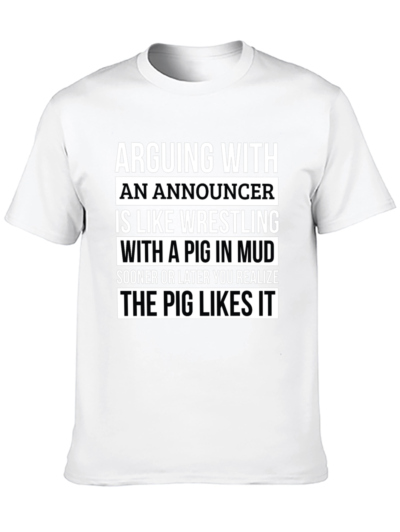 Black Announcer Pig T-Shirt view 10
