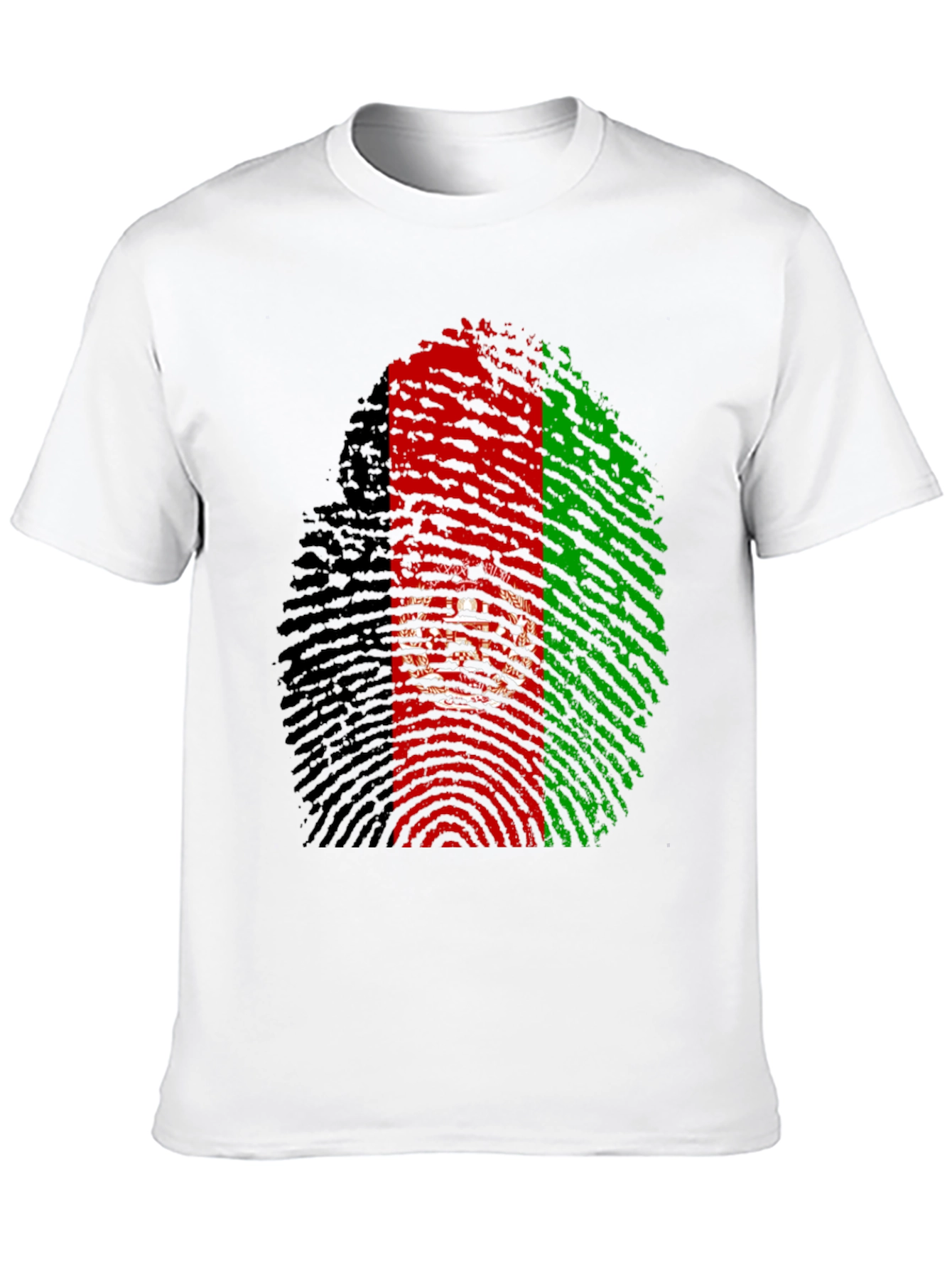 Black Afghanistan Flag Fingerprint T-Shirt view 10