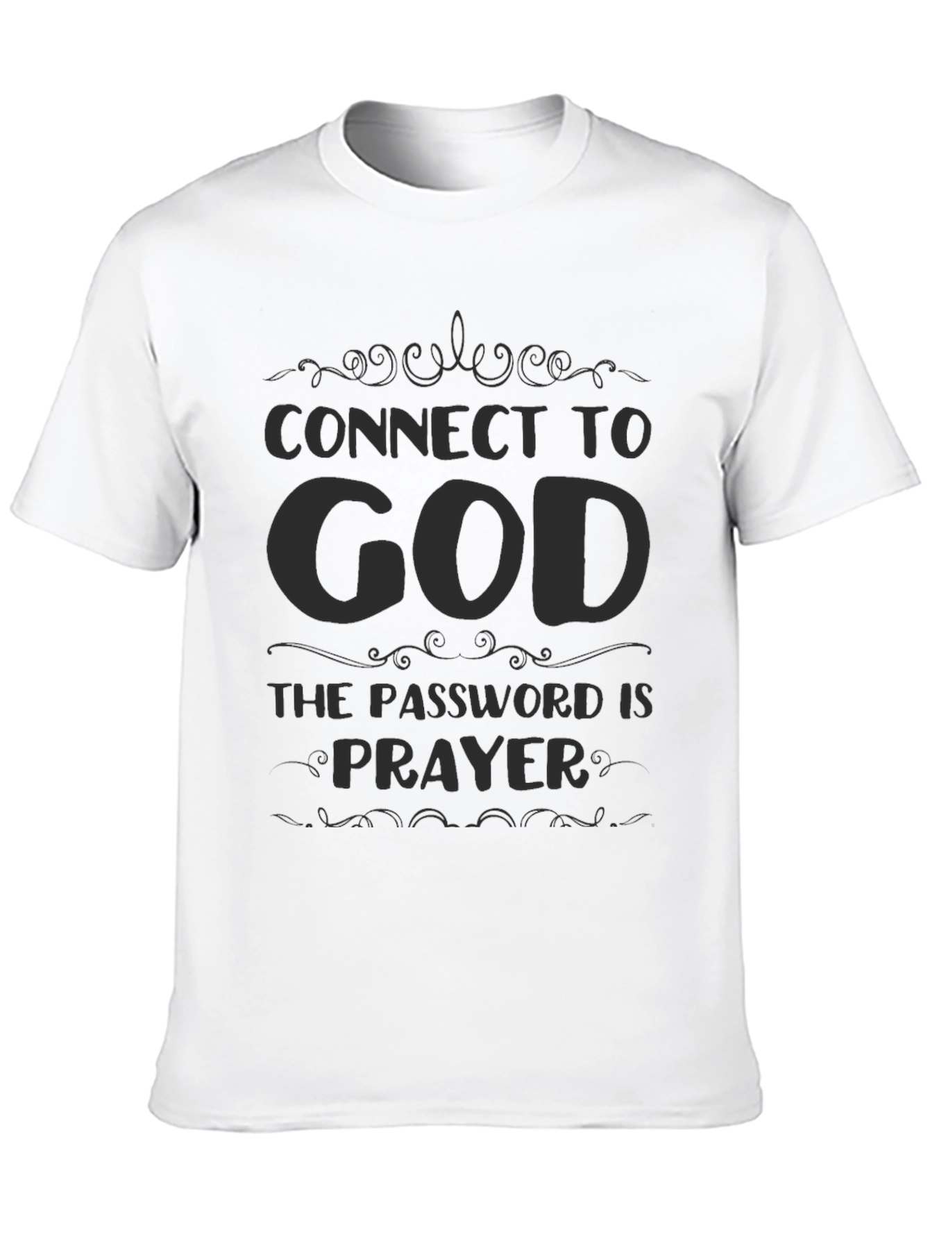 Black Connect to God T-Shirt - Prayer is the Password view 10