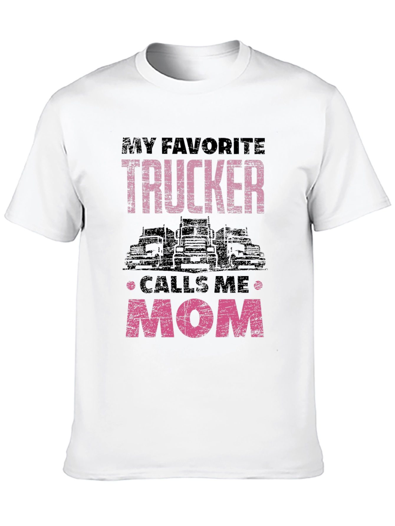 Black My Favorite Trucker Calls Me Mom T-Shirt view 10