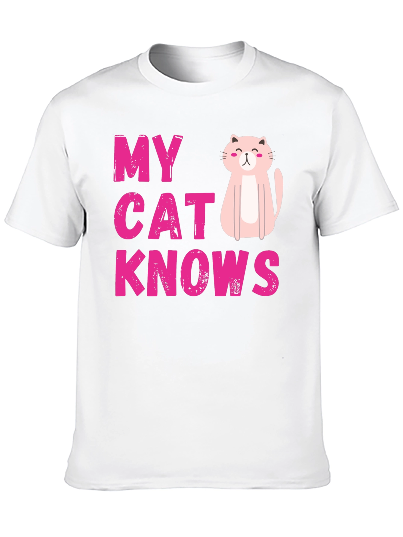 Black My Cat Knows T-Shirt - Cute Pink Graphic Tee view 10