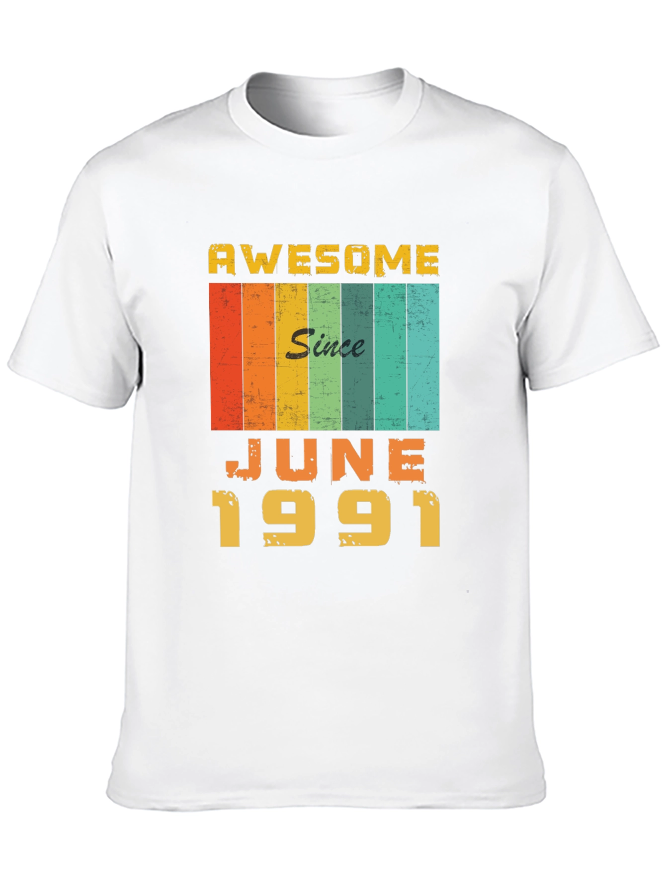 Black Awesome Since June 1991 Birthday T-Shirt view 10